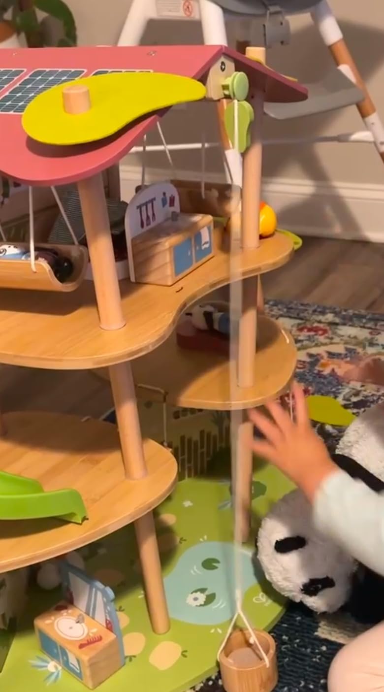 Hape Pandas' Bamboo House, Green Planet Explorers | Educational Toy Doll House with Furniture, for Children Ages 3+ Years customer photo 2