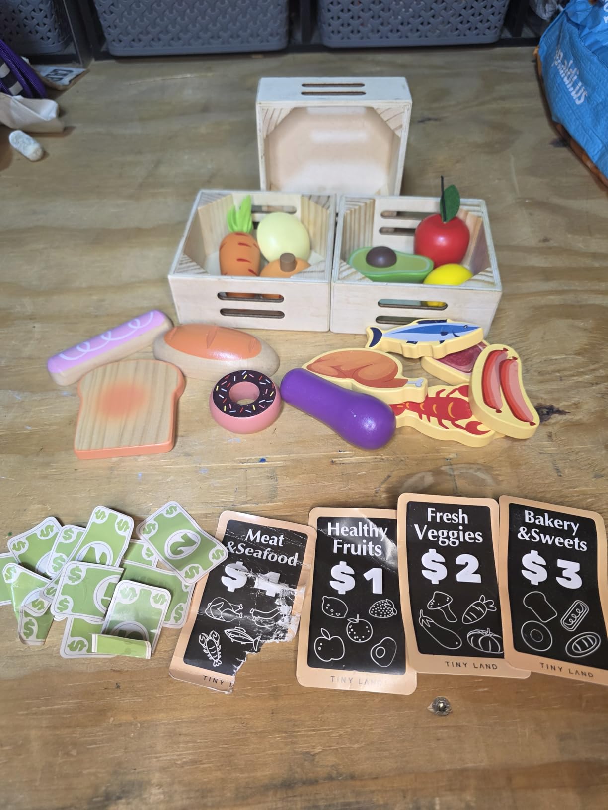 Tiny Land Wooden Play Food Sets for Kids Kitchen - 100% Wood 43 Pieces Kids Toy Food for Toddlers 3+ Year Old, Pretend Food Play Kitchen Accessories Set for Boys and Girls customer photo 1