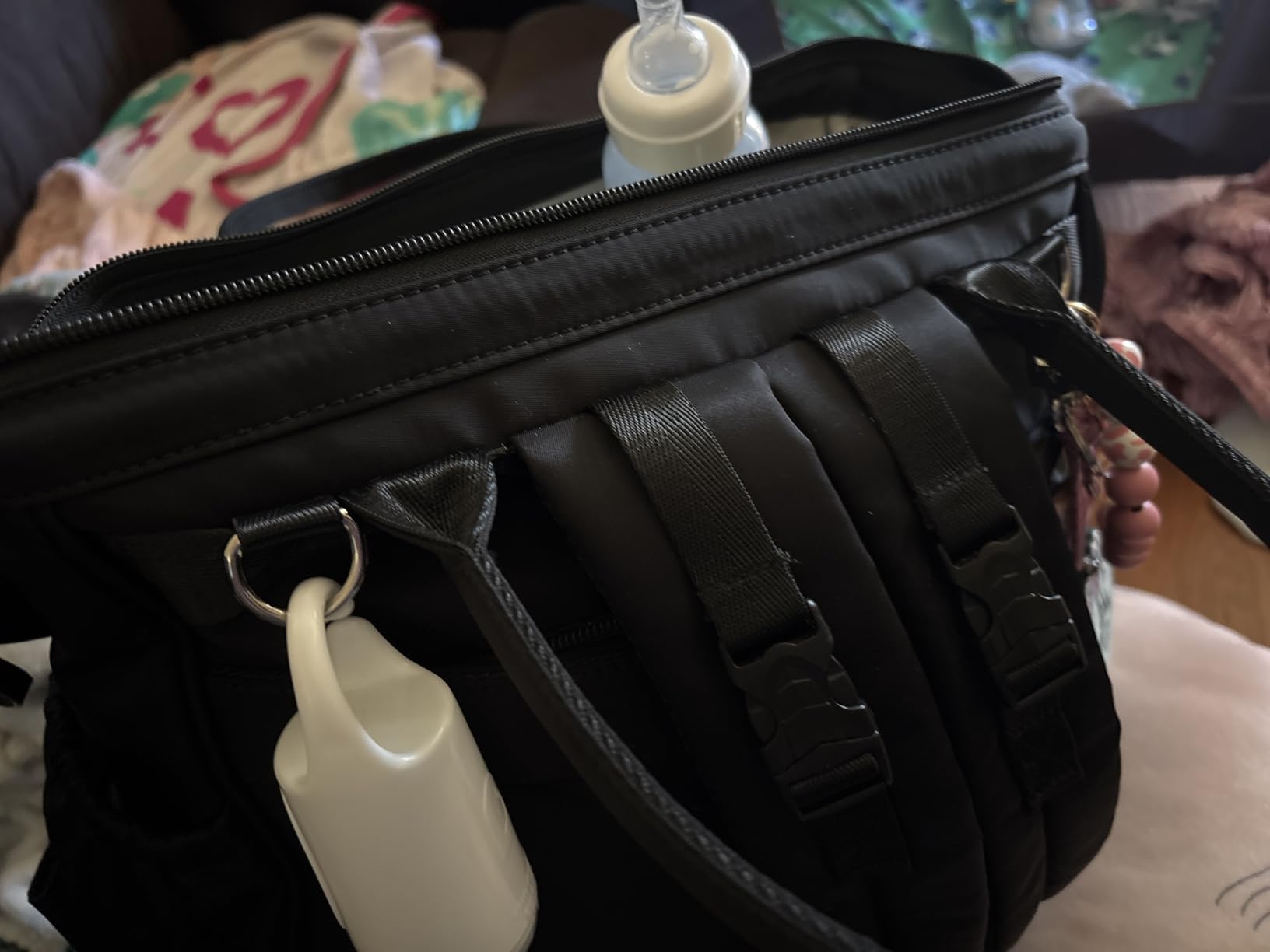 LORADI Large Diaper Bag Tote, 14 Pockets Stylish Baby Bag with Stroller Clips and 3 Insulated Pockets, Baby Shower Essentials customer photo 2