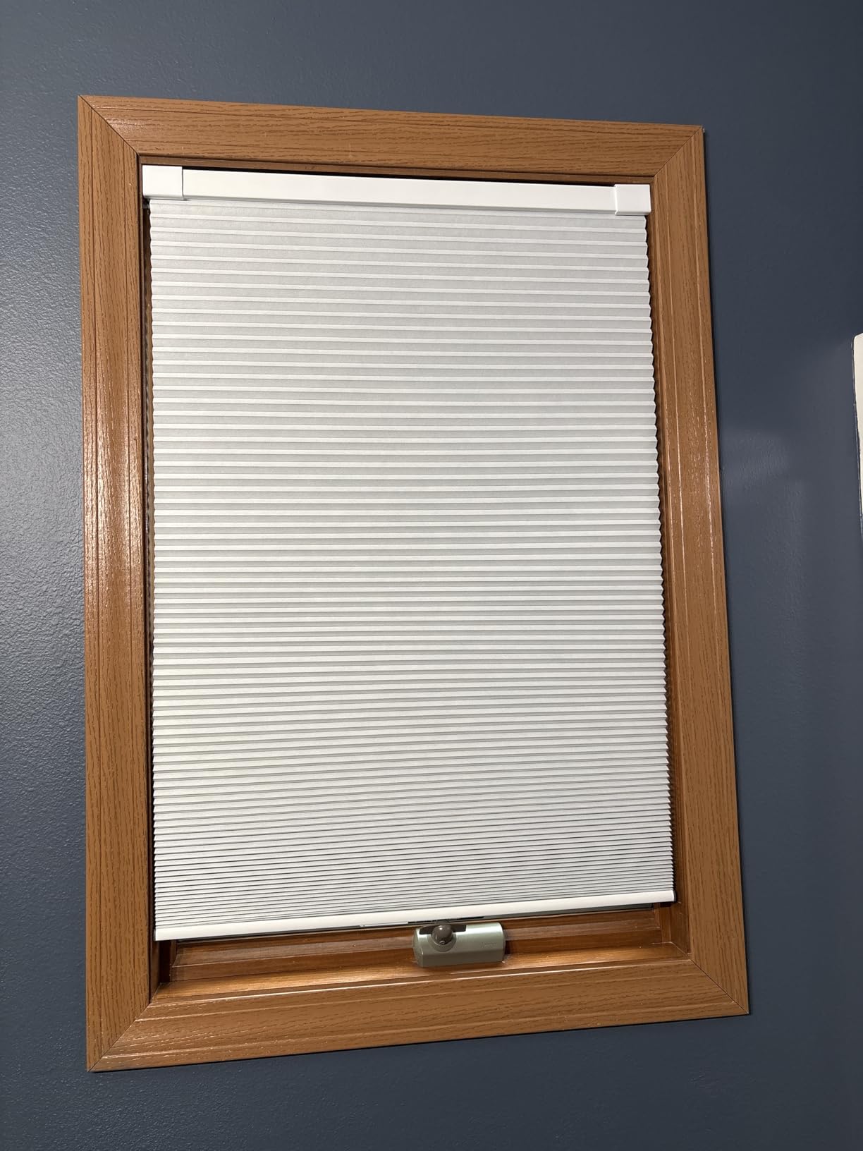 LazBlinds Cordless Cellular Shades, No Tools No Drill Blackout Honeycomb Shades Pleated Blinds for Windows, 35'' W x 48'' H, Silver White customer photo 1