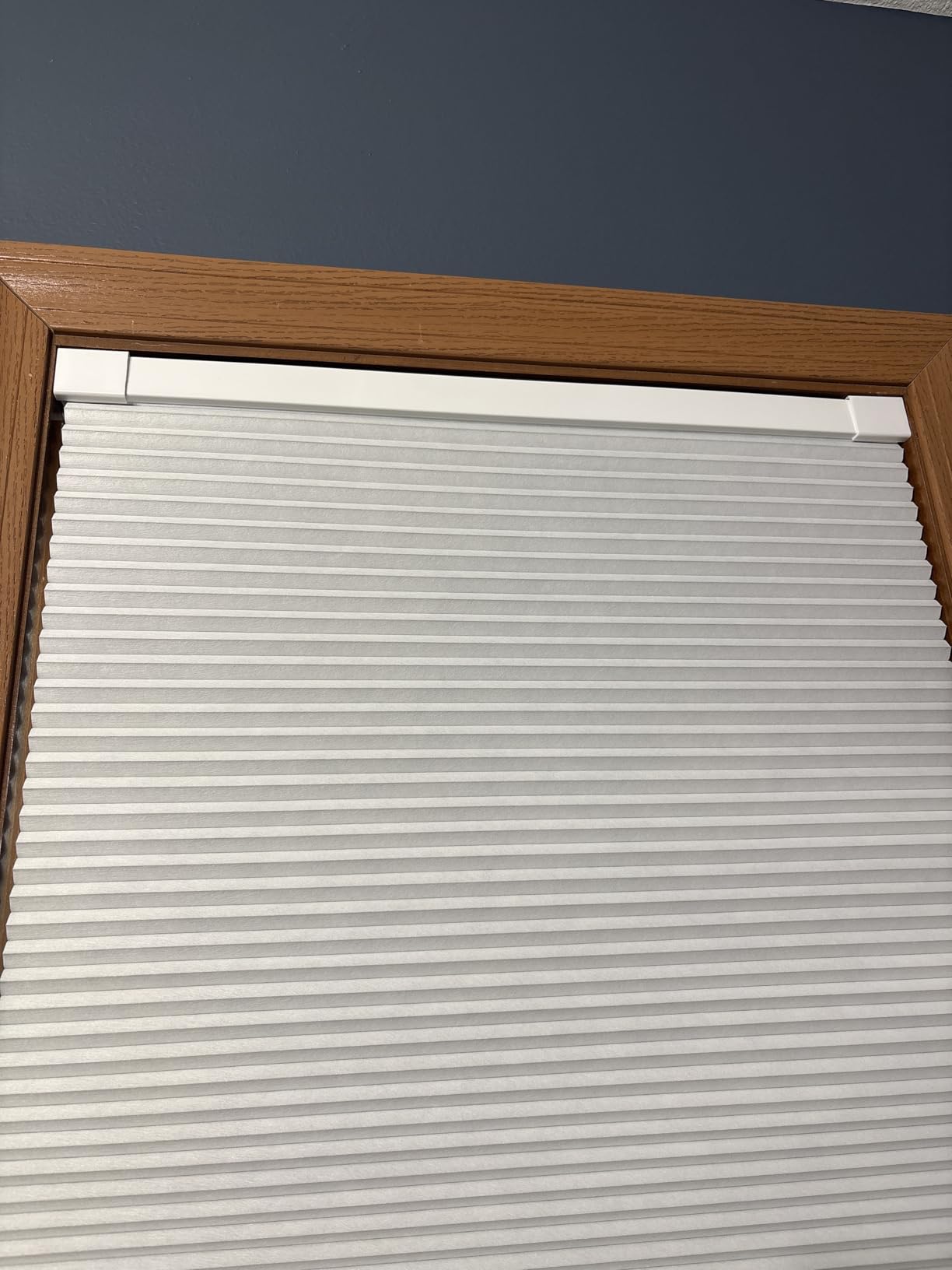 LazBlinds Cordless Cellular Shades, No Tools No Drill Blackout Honeycomb Shades Pleated Blinds for Windows, 35'' W x 48'' H, Silver White customer photo 2