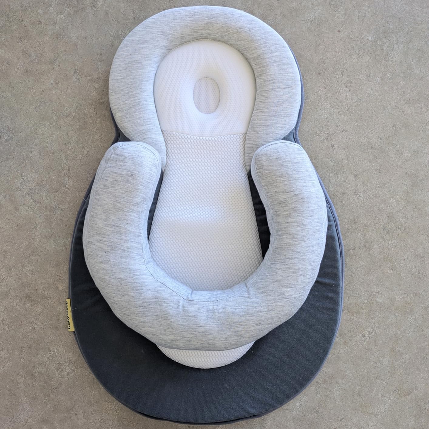 Babymoov SoCosy Baby Lounger for Newborn, Infant Support Cushion, Adjustable Leg Roll, Breathable Cotton, Grey customer photo 1