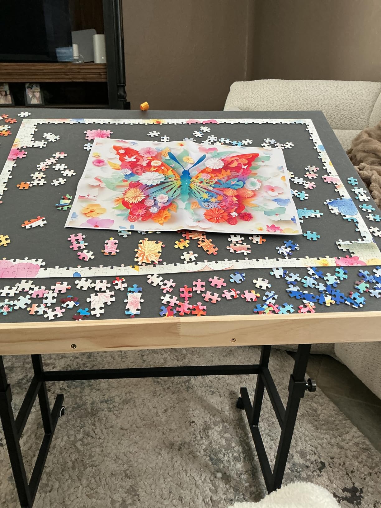 ALL4JIG 1500 Piece Jigsaw Puzzle Table with Legs, 24.53