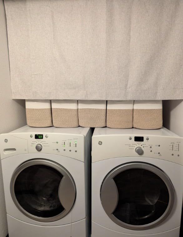NaturalCozy Storage Cubes 11 Inch Cotton Rope Woven Baskets for Organizing, 3-Pack | Cube Storage Bin | Square Storage Baskets for Shelves Organizer, Classroom, Kids Toy Bins, Closet, Baby Nursery customer photo 2