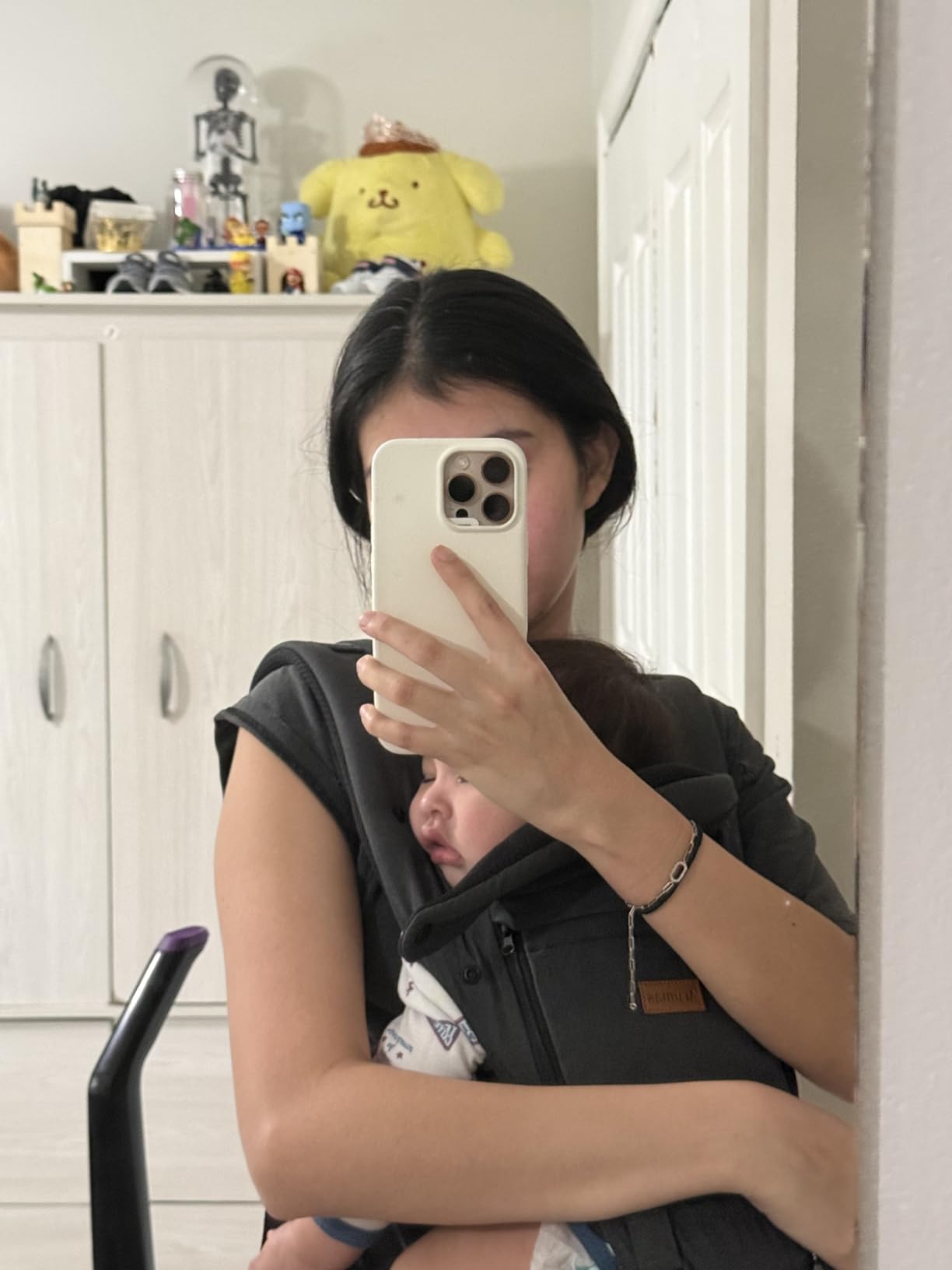 Baby Carrier with Hip Seat, Baby Carrier Newborn to Toddler up to 44lbs, 6-in-1 Ways to Carry, All Seasons, Adjustable Baby Holder Carrier for Breastfeeding(Black) customer photo 2