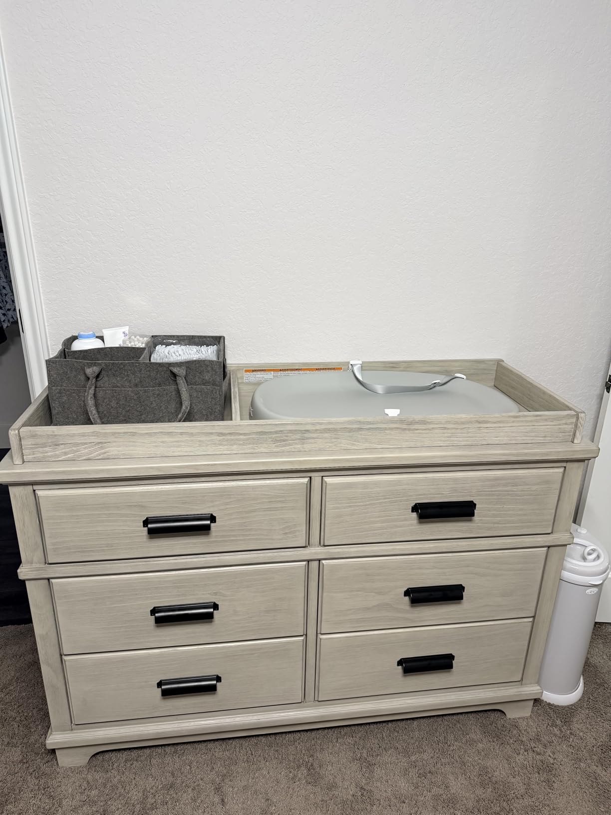 Delta Children Asher Crib and Dresser Nursery Furniture - 6-in-1 Convertible Crib with Toddler Rail | Fully Assembled 6 Drawer Dresser with Changing Top, Rustic Mist customer photo 2