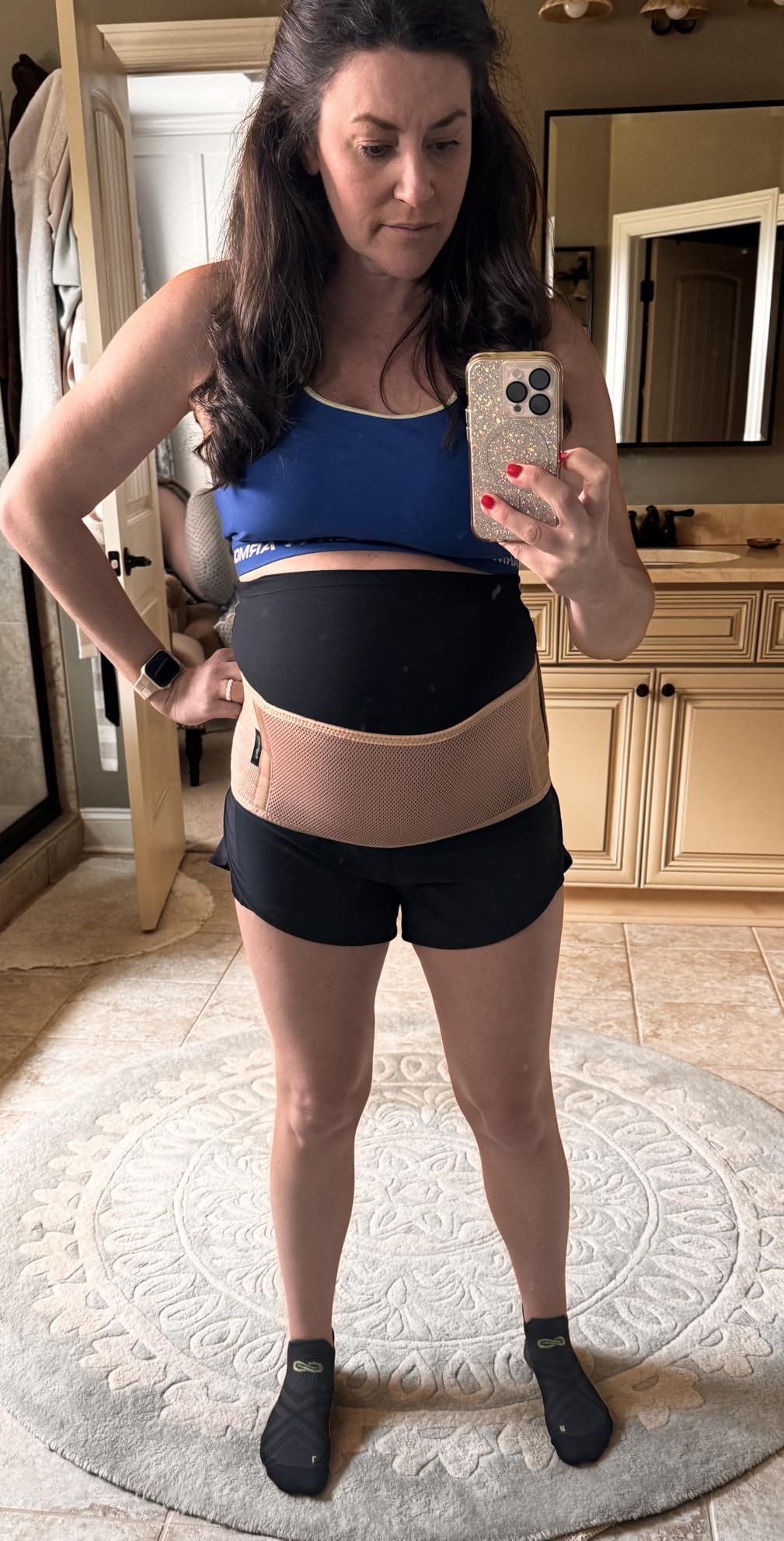 Maternity Belly Band for Pregnant Women | Pregnancy Belly Support Band for Abdomen, Pelvic, Waist, & Back Pain | Adjustable Maternity Belt | For All Stages of Pregnancy & Postpartum (Black) customer photo 2