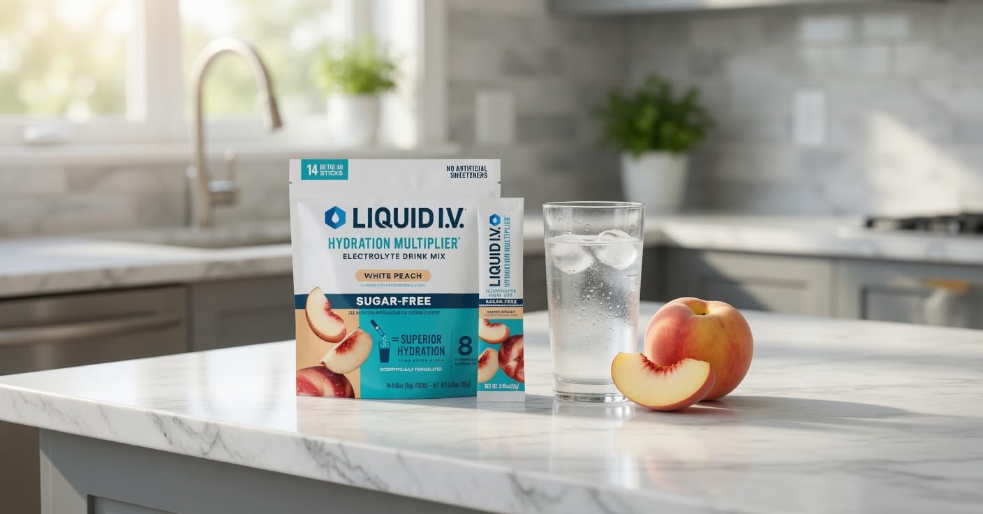 Liquid I.V. Hydration Multiplier Sugar-Free - White Peach | Electrolyte Powder Drink Mix | 1 Pack (14 Servings) customer photo 1