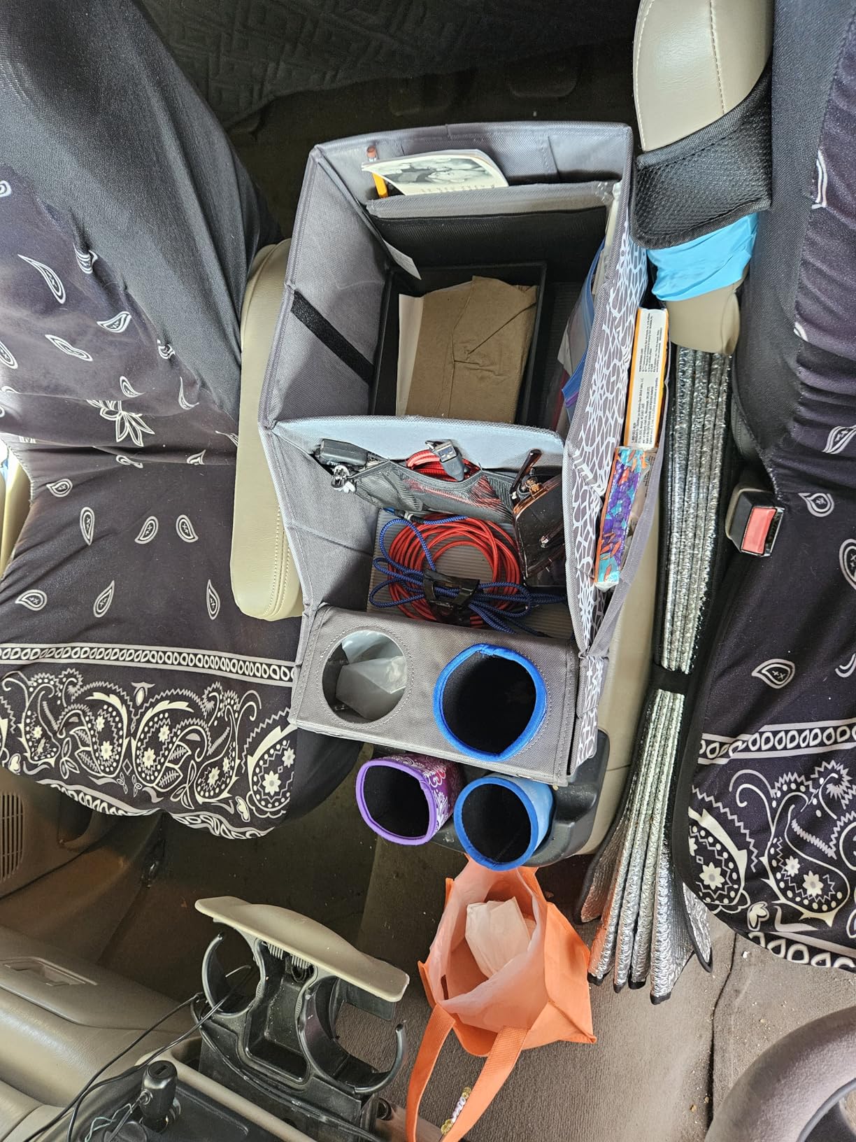 MULISOFT Car Seat Organizer - Backseat Car Organizer with 11 Storages Compartments and 2 Cup Holders, Organizers and Storage, Front Seat for Travel Kids, Black customer photo 1