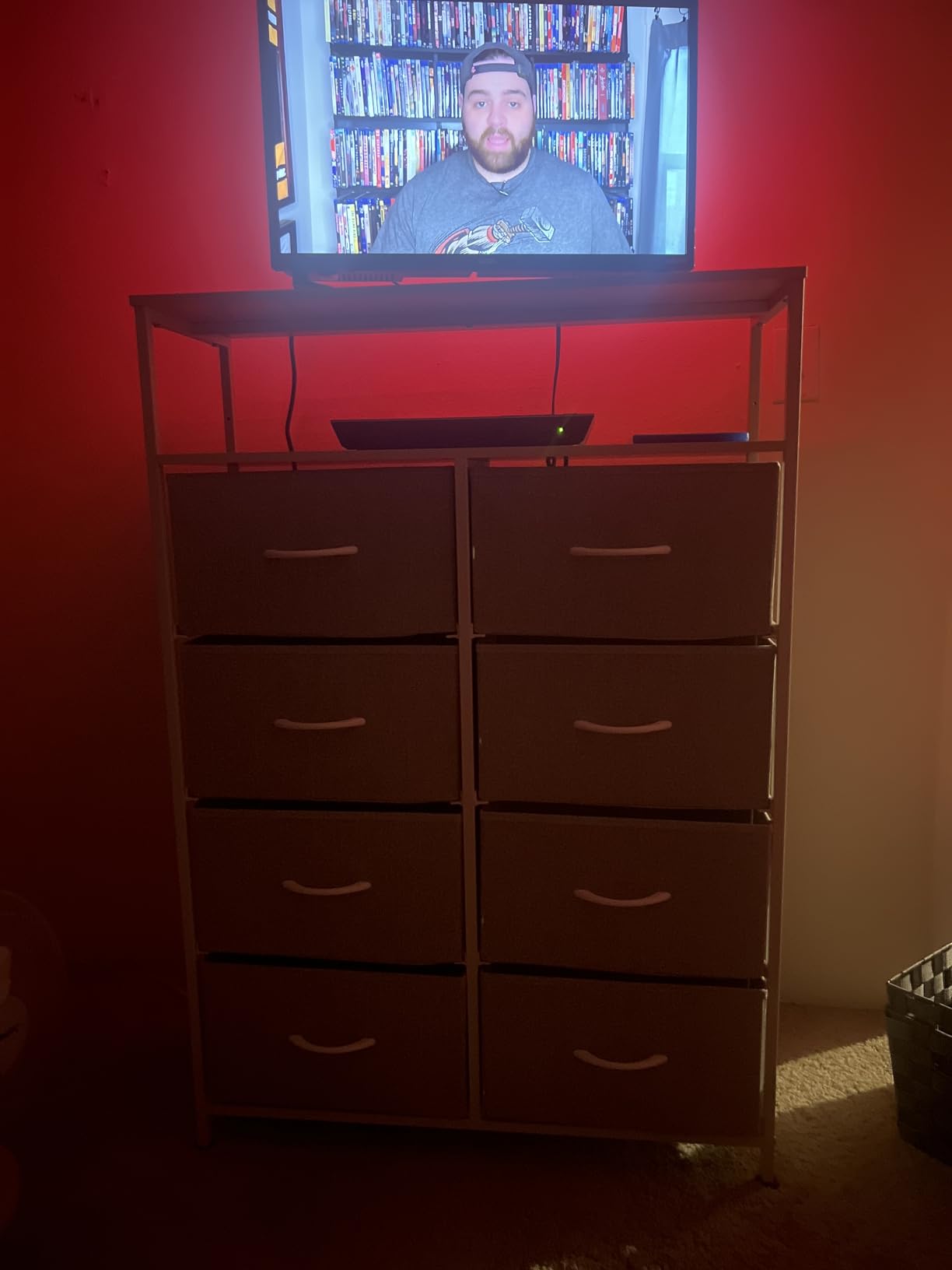 WLIVE 8 Drawer White Fabric Dresser for Bedroom, Tall Storage Tower customer photo 1