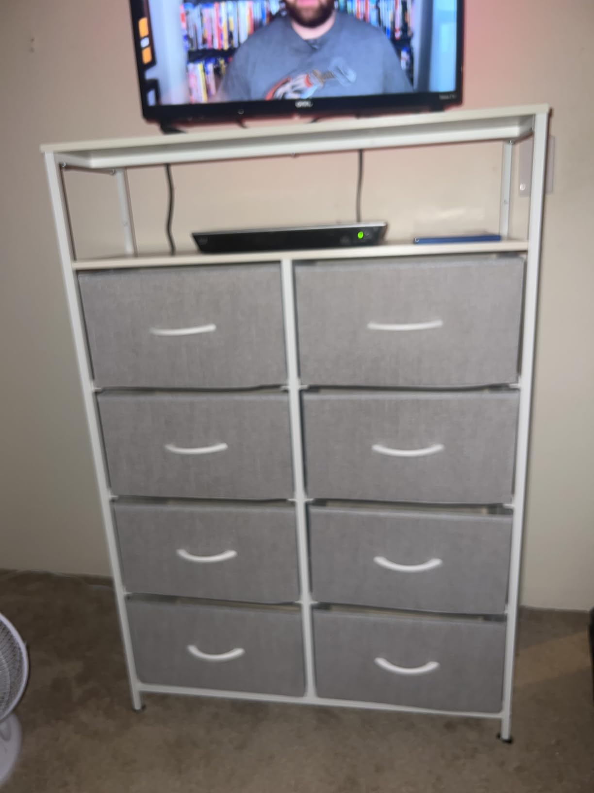 WLIVE 8 Drawer White Fabric Dresser for Bedroom, Tall Storage Tower customer photo 2