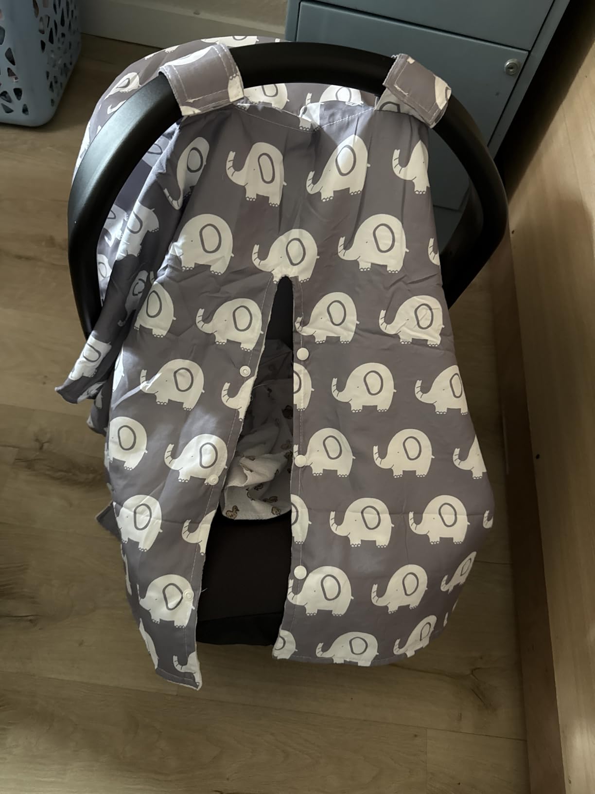 Rquite Car Seat Cover Baby, Carseat Covers Baby Boy, Minky Infant Car Seat Cover Winter, Peekaboo Opening Car Seat Canopy, Multi-use Baby Carrier, Stroller, Nursing Cover, Minky Blanket, Dinosaur customer photo 1