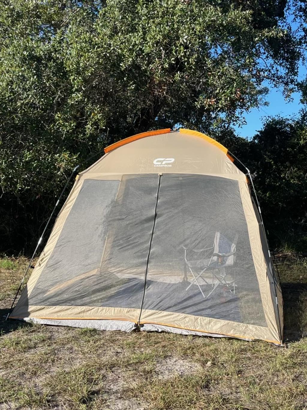 CAMPROS CP Screen House Room with 1 Side Wind/Sun Panel Canopy Tent Camping Tent Screen Shelter Gazebos for Patios Outdoor Camping Activities, 10'X10'X86in(H) - Blue customer photo 2