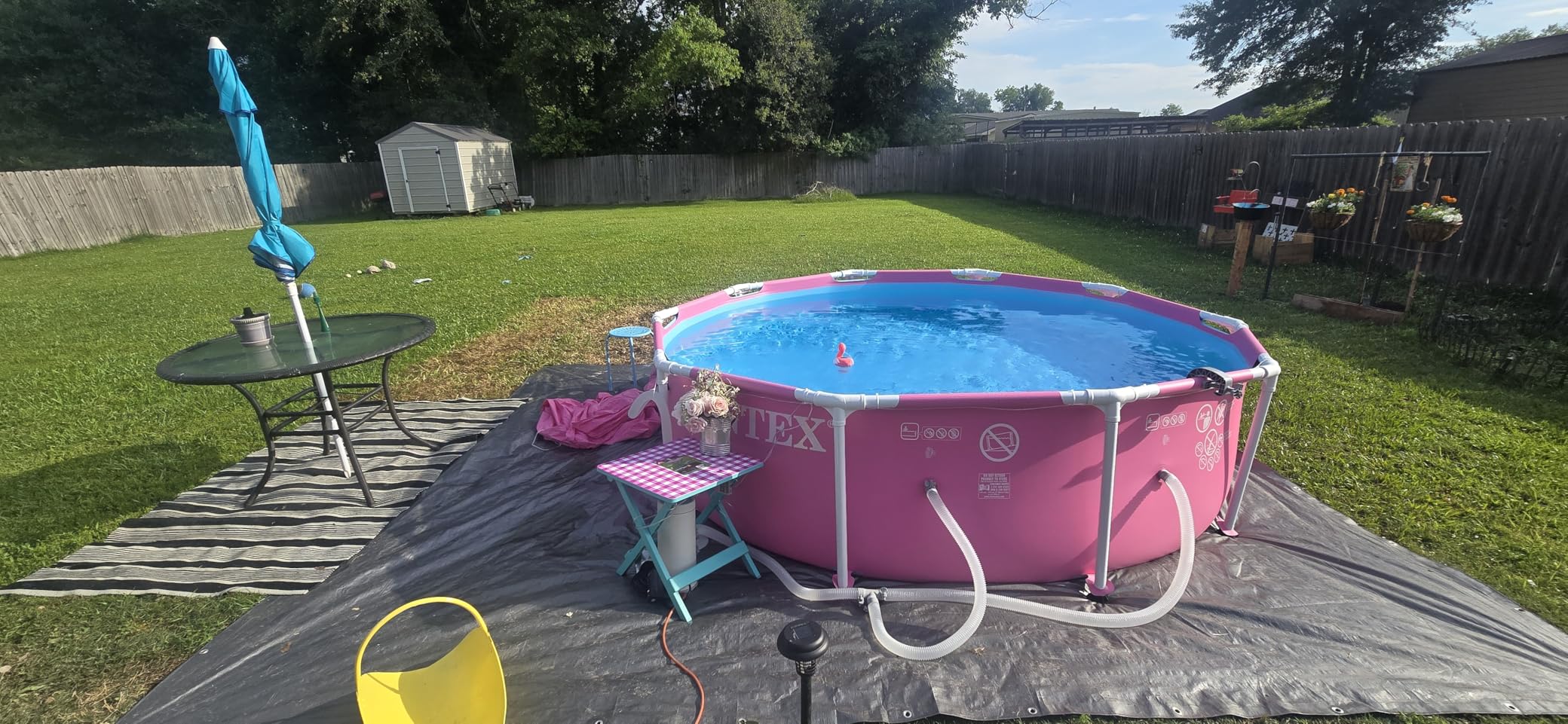 INTEX Metal Frame 7 ft x 5 ft x 23.5 in Above Ground Pool Set, Rectangular Swimming Pool with Steel Frame customer photo 2