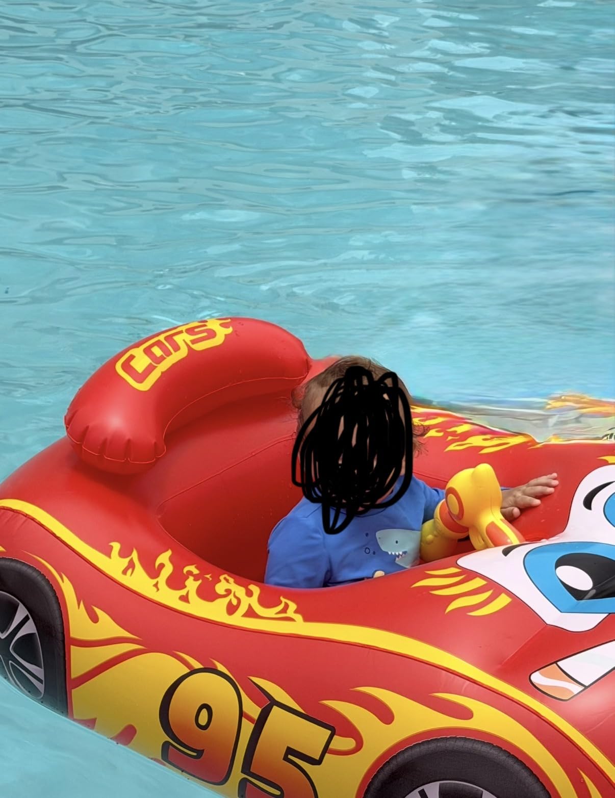 HopeRock Kids Pool Float with Water Gun - Inflatable Ride-on Swimming Toy for Boys Aged 3-8, Summer Fun (Red) customer photo 1