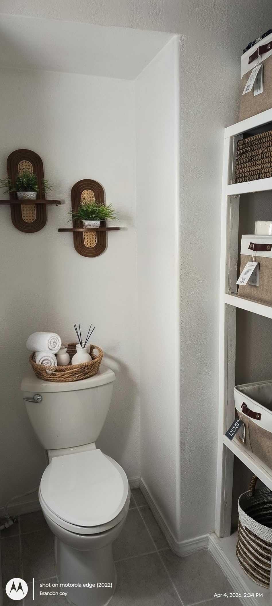 OrganiHaus 15x11in Canvas Storage Baskets 3 Pack | LARGE Fabric Bins for Shelves | Closet & Bedroom Storage | Gray/Off-White customer photo 1