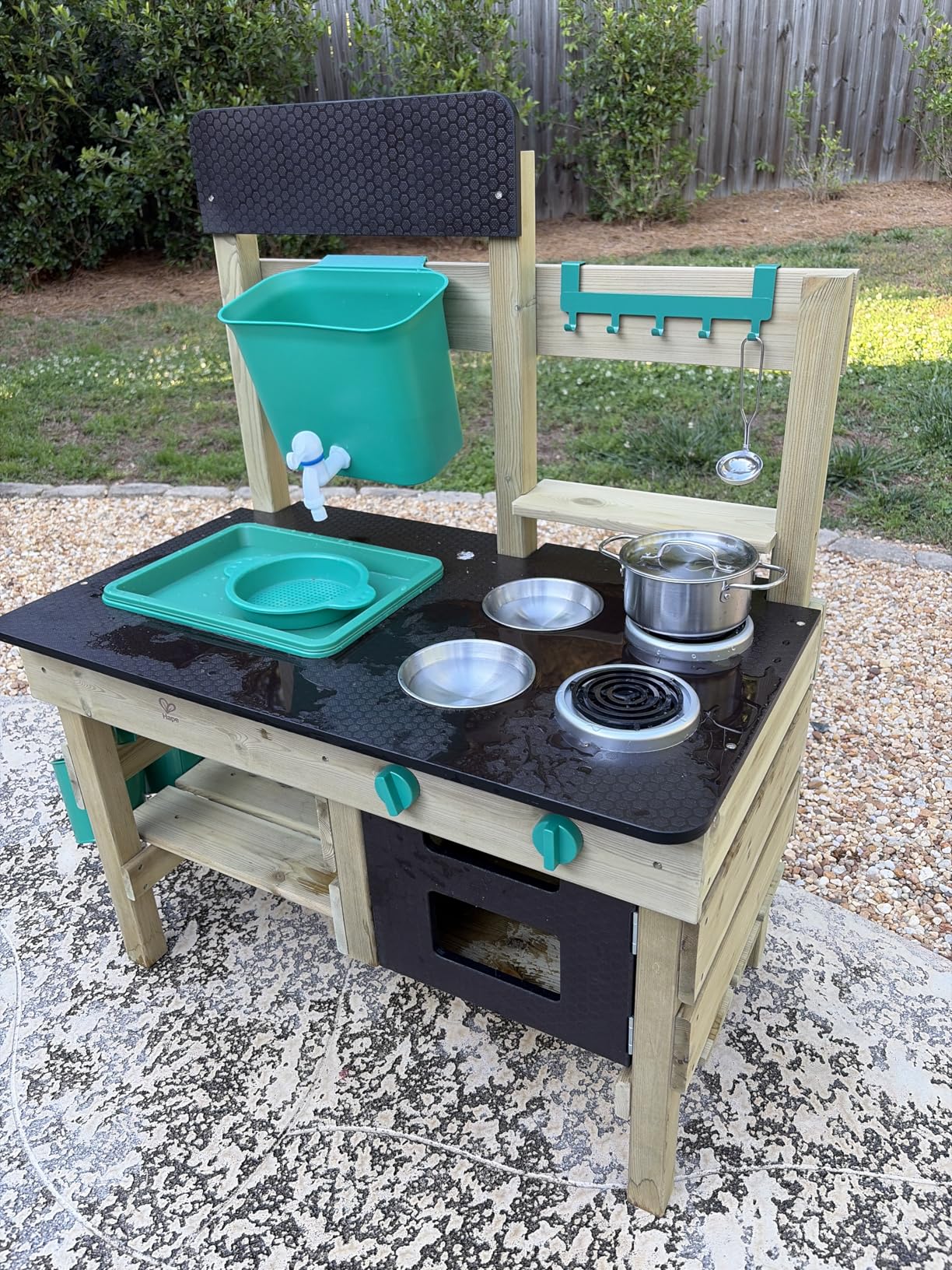 Hape Outdoor Kitchen | Mud Kitchen Wooden Toy Playset with Accessories, for Children Ages 3+ Years customer photo 1