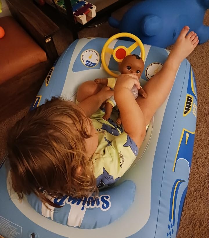 Baby Pool Float with 3D Car Design, PVC Baby Swim Float, Toddler Pool Float, Swimming Floats Seat Boat Pool Toys with Steering Wheel for 12-18, 12-24 Months, Age 2-3, 3+ Years Girl Boy customer photo 1