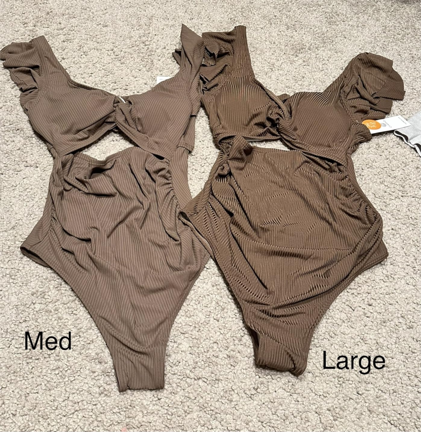 Charmo Ruffle Ribbed Maternity Swimsuit One Piece High Waisted Pregnancy Bathing Suits Push Up Swimwear customer photo 1
