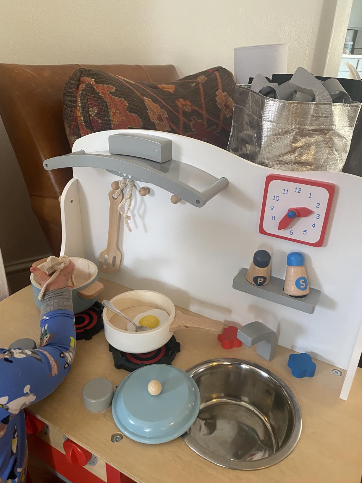 Premium Toddler Play Kitchen Toys, Wooden Kitchen Utensils, Accessories for Pretend Play Kitchen Set, Montessori Learning Toy, Pretend Cooking Playset, Gift for 3+ customer photo 2