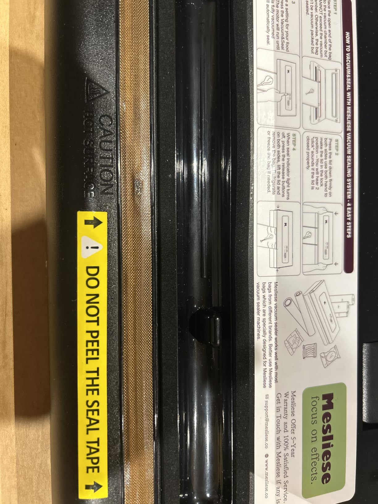 Mesliese Vacuum Sealer Machine Powerful 90Kpa Precision 6-in-1 Compact Food Preservation System with Cutter, 2 Bag Rolls & 5 Pre-cut Bags, Widened 12mm Sealing Strip, Dry&Moist Modes (Silver) customer photo 1
