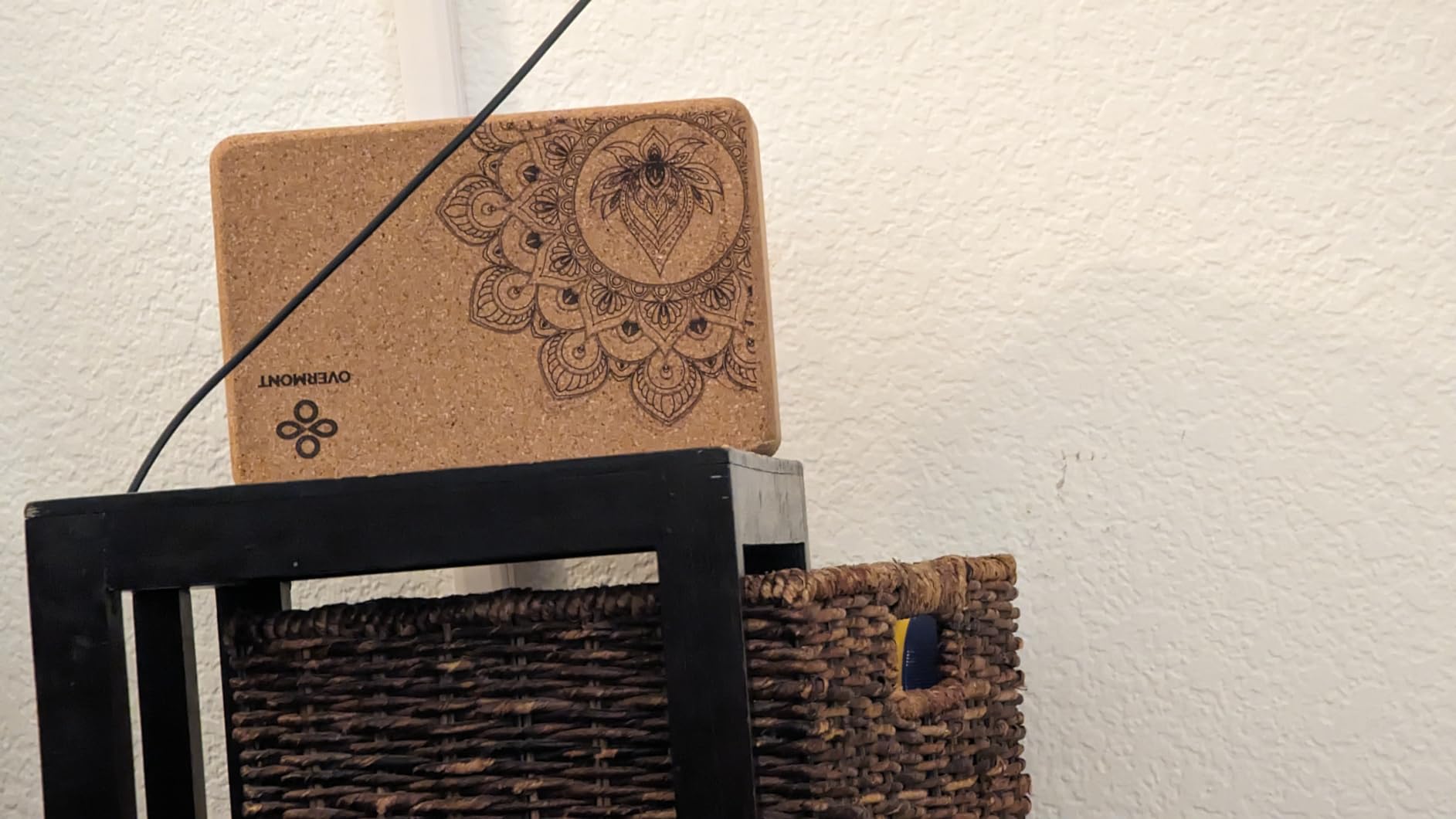 Overmont Cork Yoga Blocks 2 pack with 8ft Strap Natural Cork Bricks- High Density & Eco Friendly Yoga Accessories for Women - Ideal for Yoga Pilates General Fitness and Stretching 9x6x3'' customer photo 1