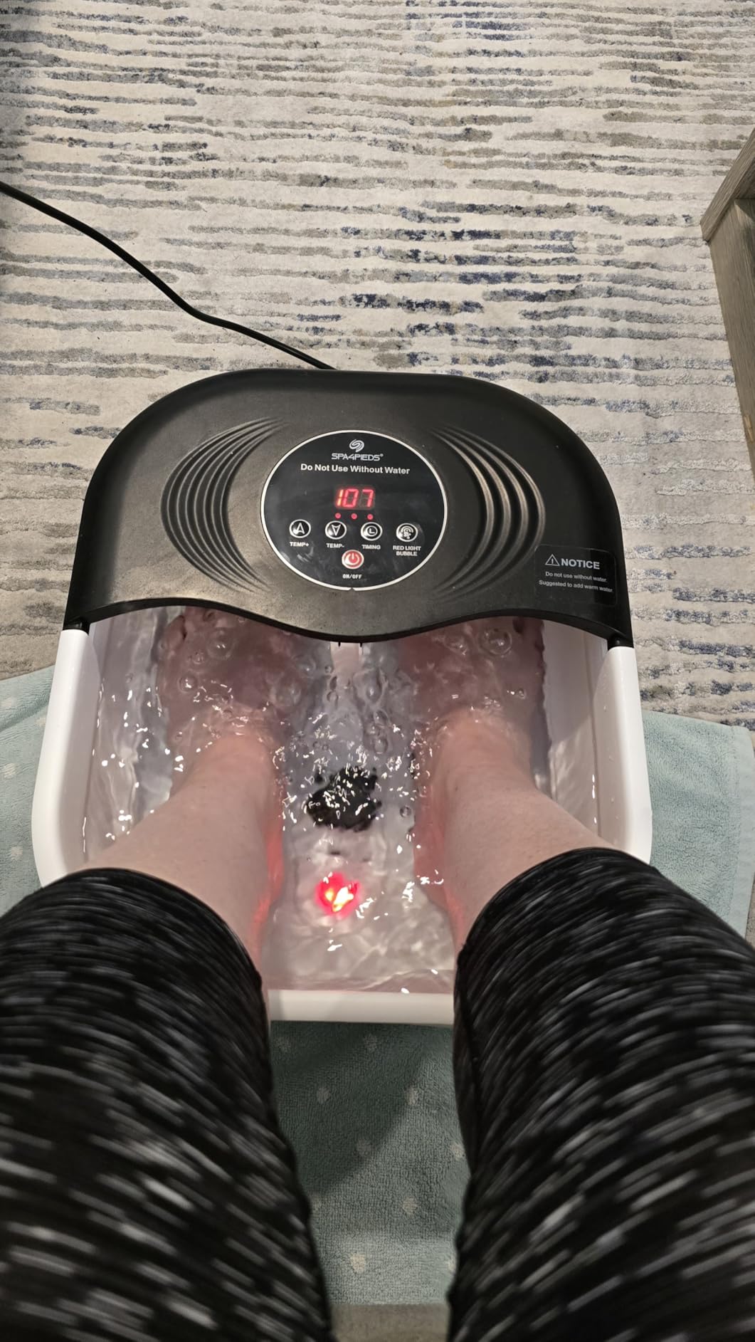 Collapsible Heated Foot Spa with Bubble and Red Light Temperature Control Foot Bath Massager and Soaking Tub Featuring 8 Shiatsu Massage Rollers Pumice Stone and Built-in Timer Ideal Gift for Wife,Mom customer photo 1