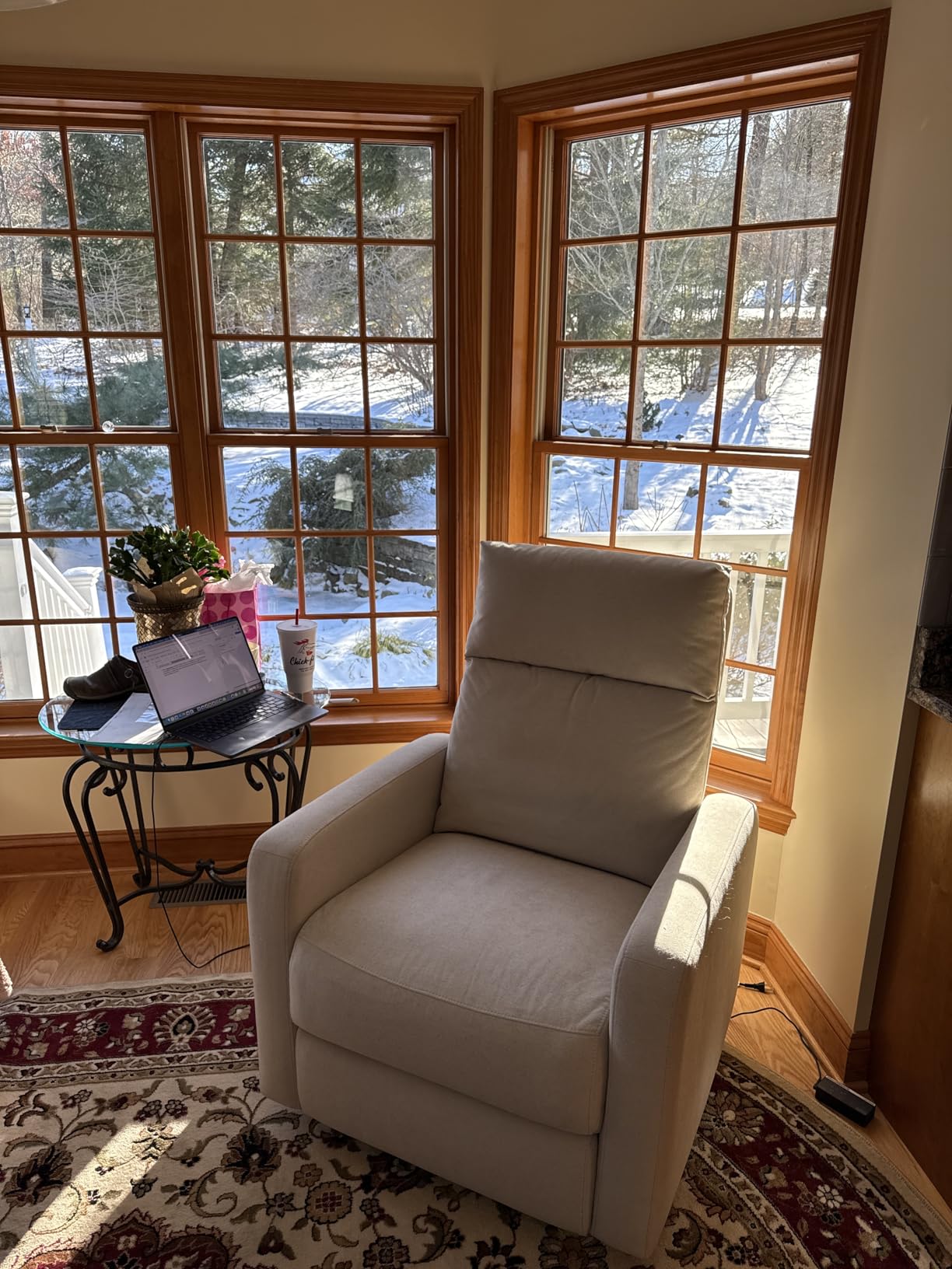 Nurture& The Glider Plus - Premium Nursery Power Recliner | Swivel Chair with Adjustable Head Support and Adjustable Lumbar Support | Built-in USB customer photo 1