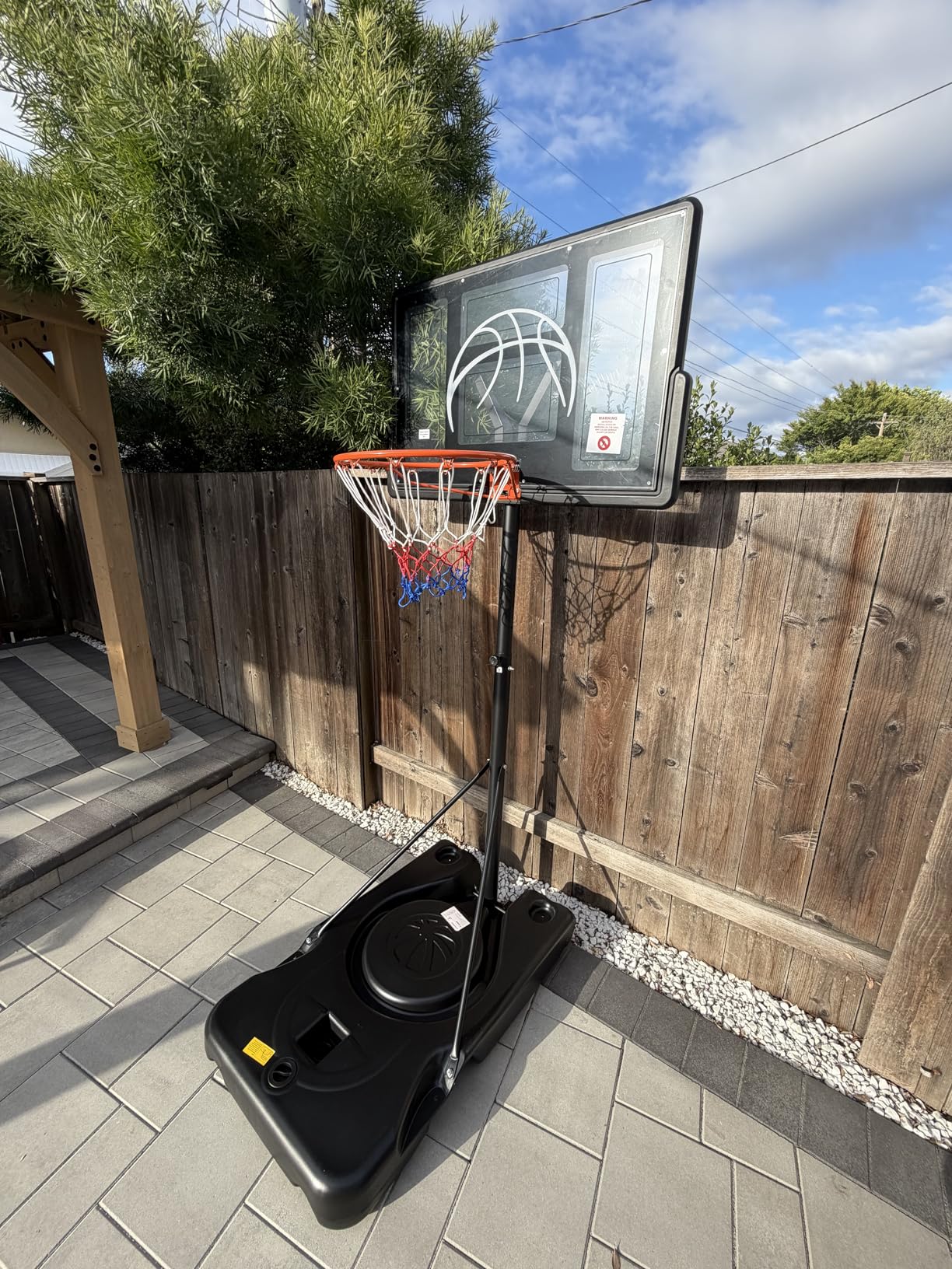 Yohood Basketball Hoop Outdoor 10ft Adjustable, Portable Basketball Hoop Goal System, 44 Inch Shatterproof Backboard and Larger Base customer photo 1