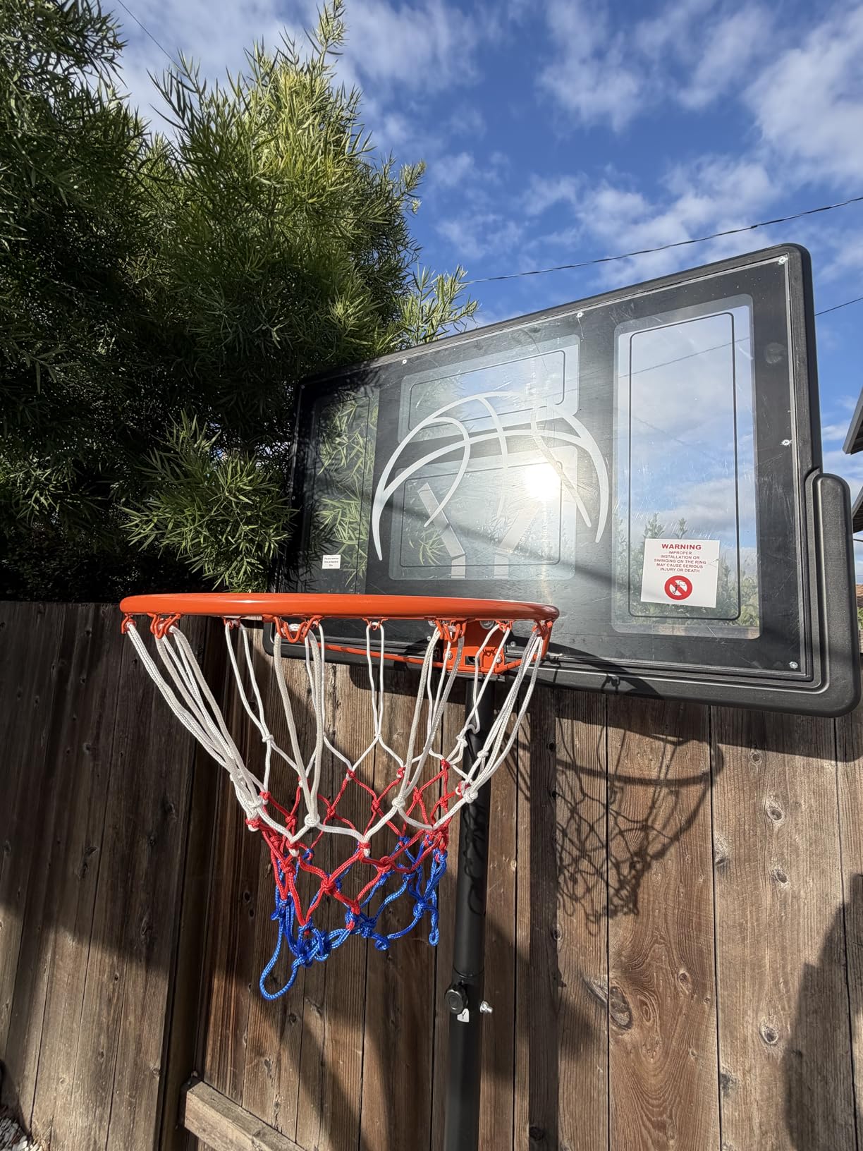 Yohood Basketball Hoop Outdoor 10ft Adjustable, Portable Basketball Hoop Goal System, 44 Inch Shatterproof Backboard and Larger Base customer photo 2