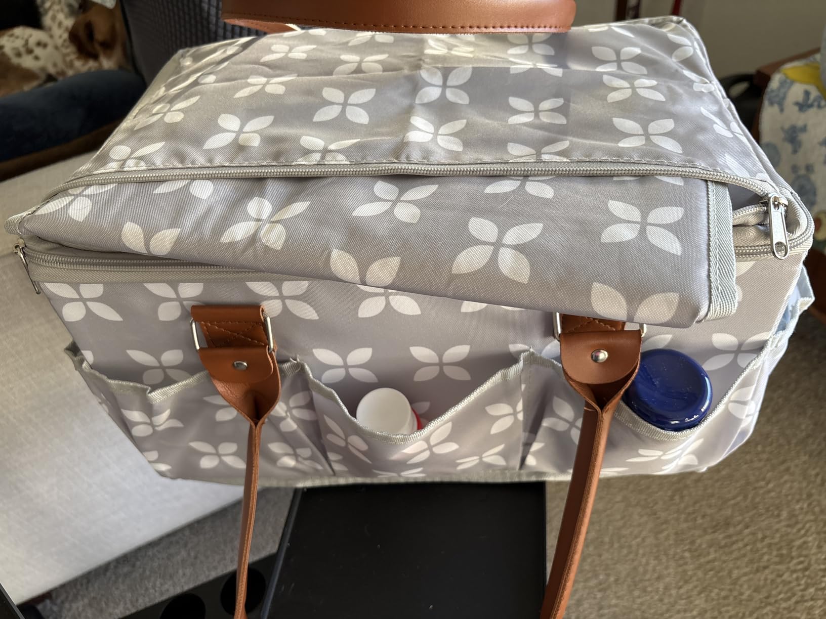 Moteph Diaper Caddy with Changing Mat, Large Baby Diaper Caddy Organizer with Lid, Portable Organizer Basket for Baby Essentials, Roll-Up Lid, Built-In Changing Mat Pocket customer photo 2