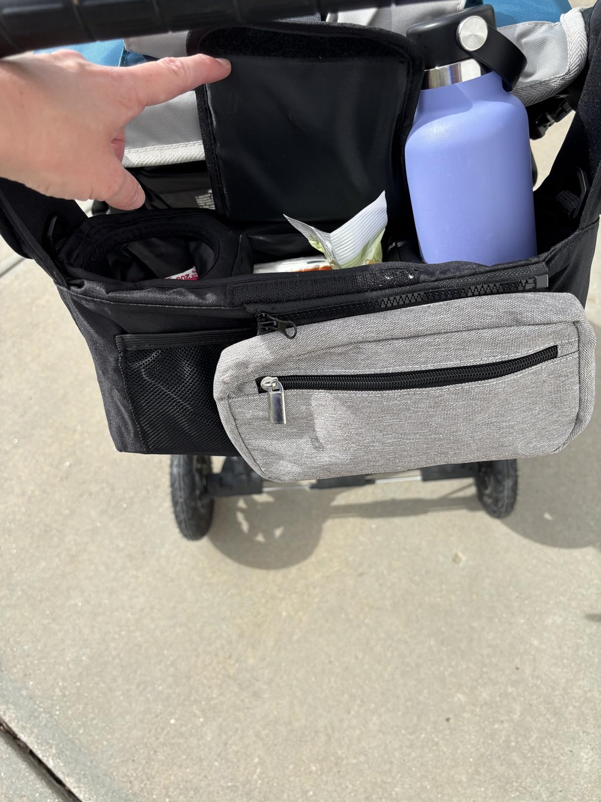 Accmor Universal Stroller Organizer with Insulated Cup Holder Detachable Phone Bag and Shoulder Strap,Stroller Bag Caddy Organizer Fits for Uppababy, Baby Jogger, Britax Strollers customer photo 2