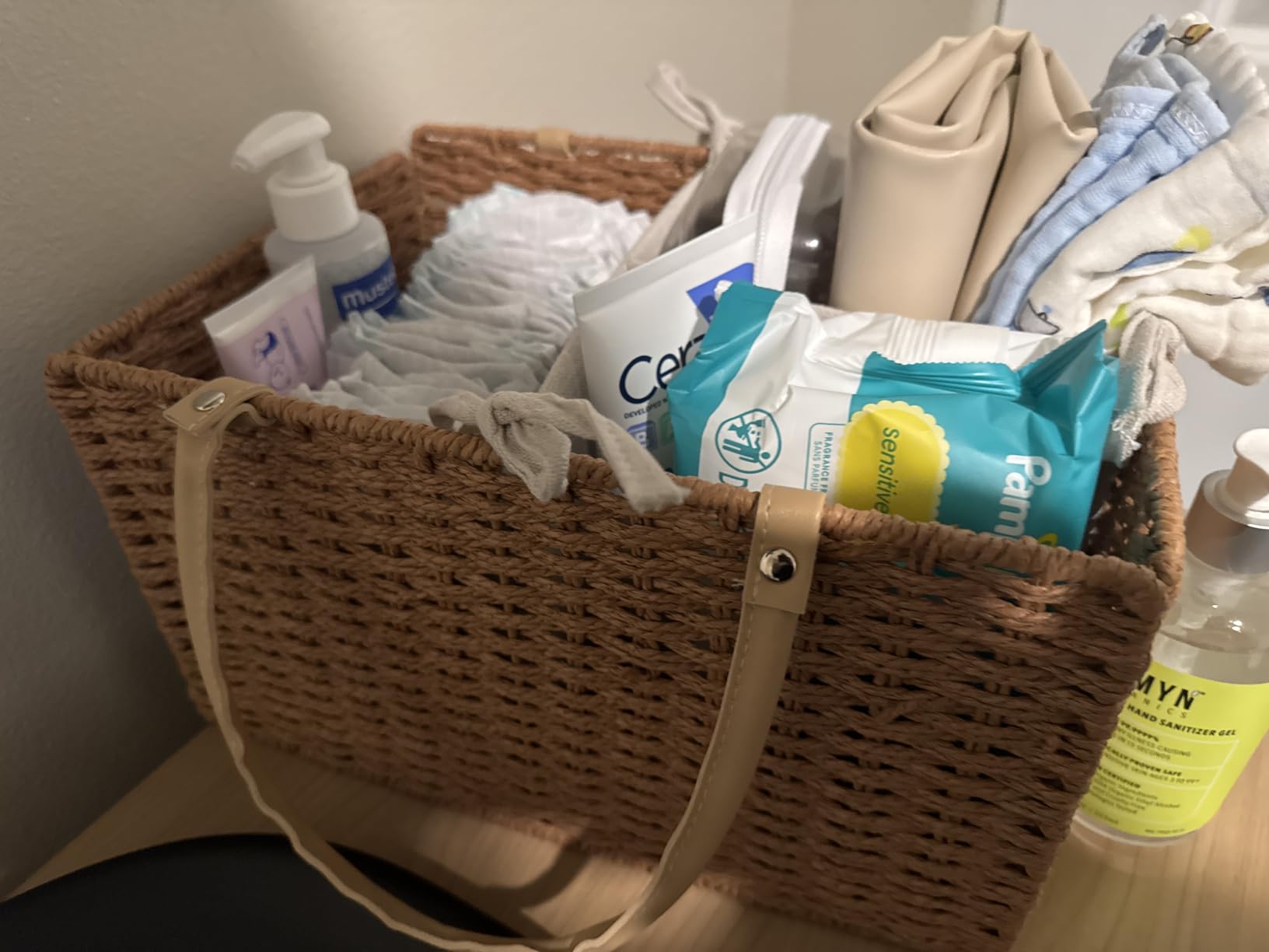 HBlife Large Baby Diaper Caddy Organizer, Paper Rope Storage Baskets Nursery Bin with Removable Divider, Portable Car Organizer for Diapers, Baby Shower Gifts, Newborn Essentials Must Haves customer photo 2