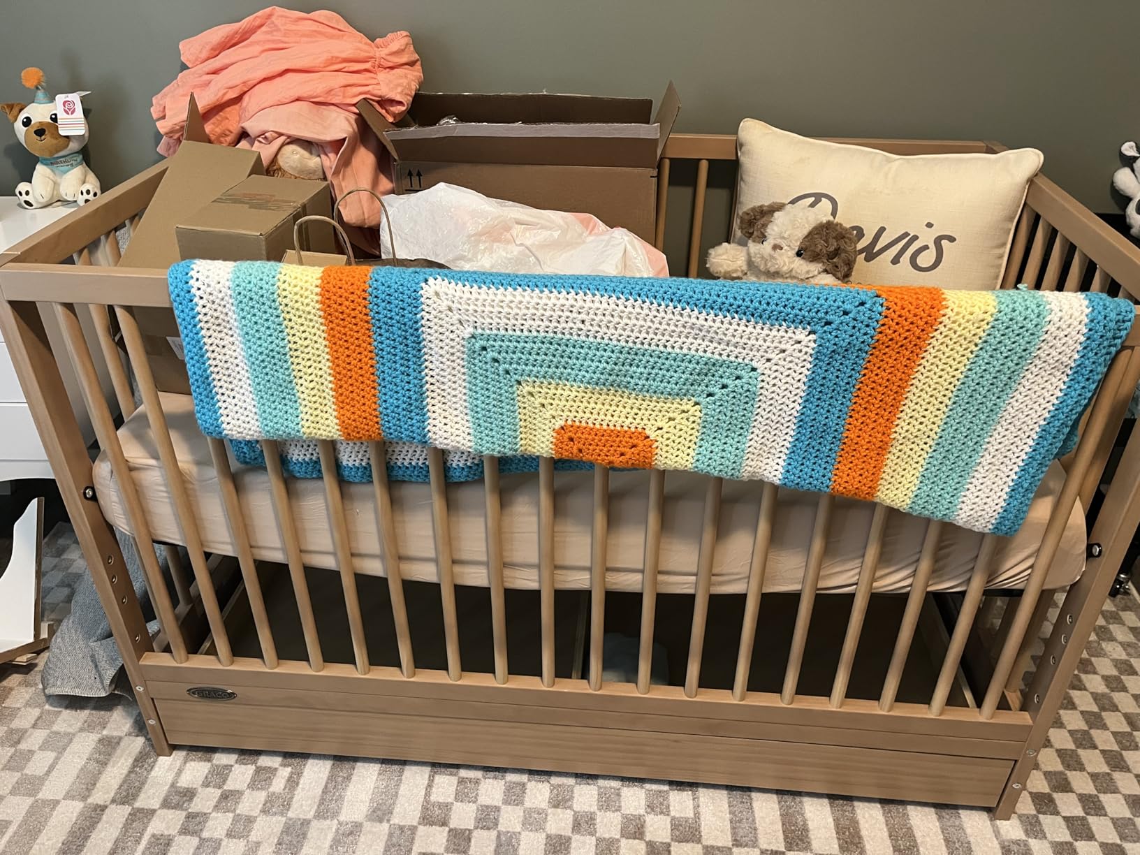 Graco Teddi 5-in-1 Convertible Crib with Drawer - GREENGUARD Gold Certified, Full-Size Nursery Storage Drawer, Converts to Toddler Bed, Daybed and Full-Size Bed (White/Driftwood) customer photo 2