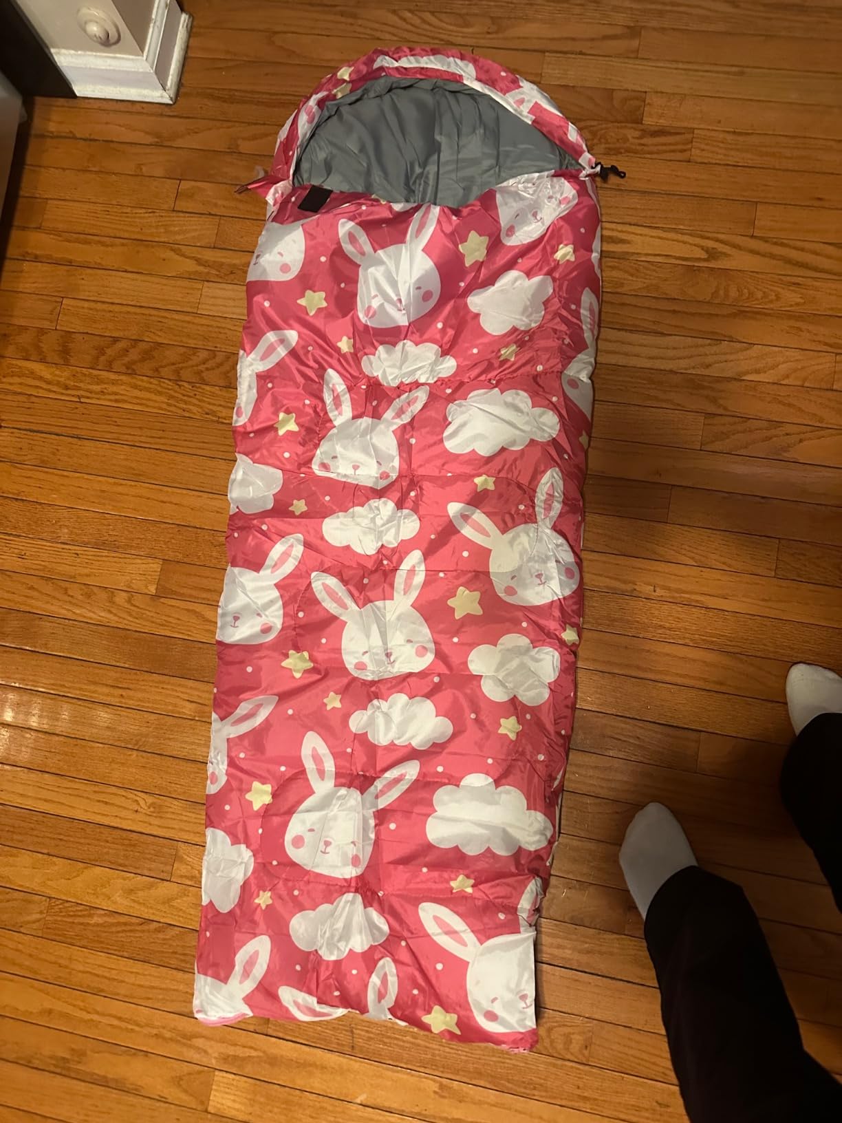 Kids Sleeping Bags - Camping Sleeping Bags with Carry Bag - Compact Sleeping Bag for Hiking, Backpacking 3 Season Warm & Cool Weather, Lightweight Waterproof Outdoor Travel for Boys Girls customer photo 1