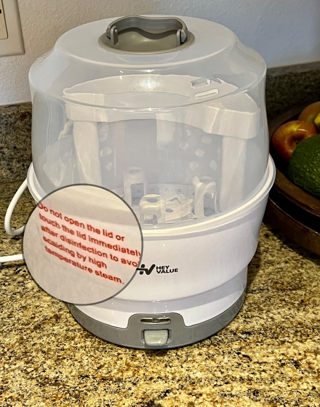 HEYVALUE Ease-Steam Bottle Sterilizer, Compact Baby Bottle Sterilizer, Fast One-Touch Operation, Electric Sterilizer for Baby Bottles, Baby Essentials & Breast Pump Parts customer photo 2
