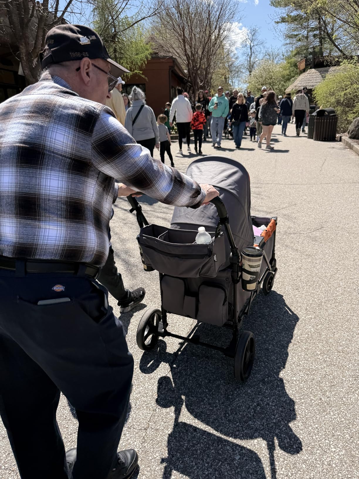 Jeep Sport All-Terrain Stroller Wagon by Delta Children - Includes Canopy, Parent Organizer, Adjustable Handlebar, Snack Tray & Cup Holders, Grey/Olive Green customer photo 2