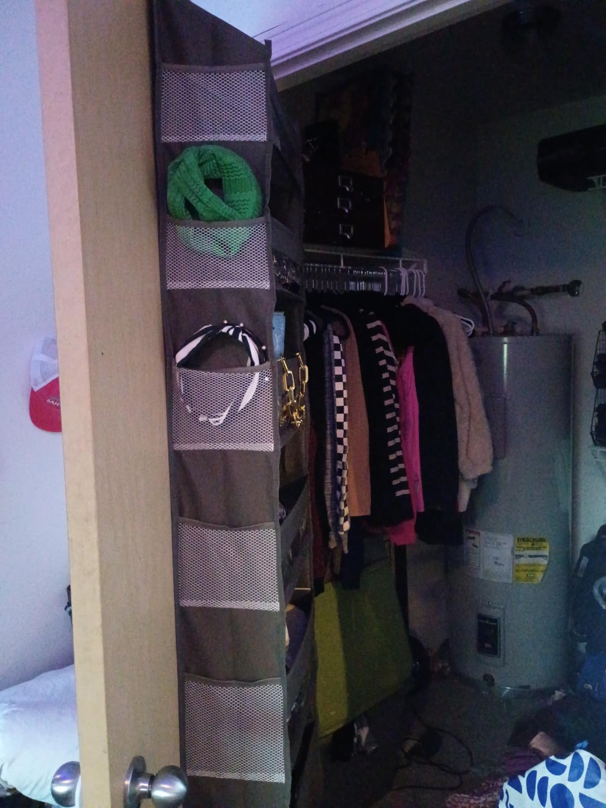 HOMELUX THEORY UPGRADED 6 Tiers Over The Door Organizer Hanging - 100D EXTRA THICK & 50lbs HUGE CAPACITY, 12 Side Mesh Pockets Over The Door Shoe Organizer, Hanging Closet Organizer (Ivory, 1pc) customer photo 2