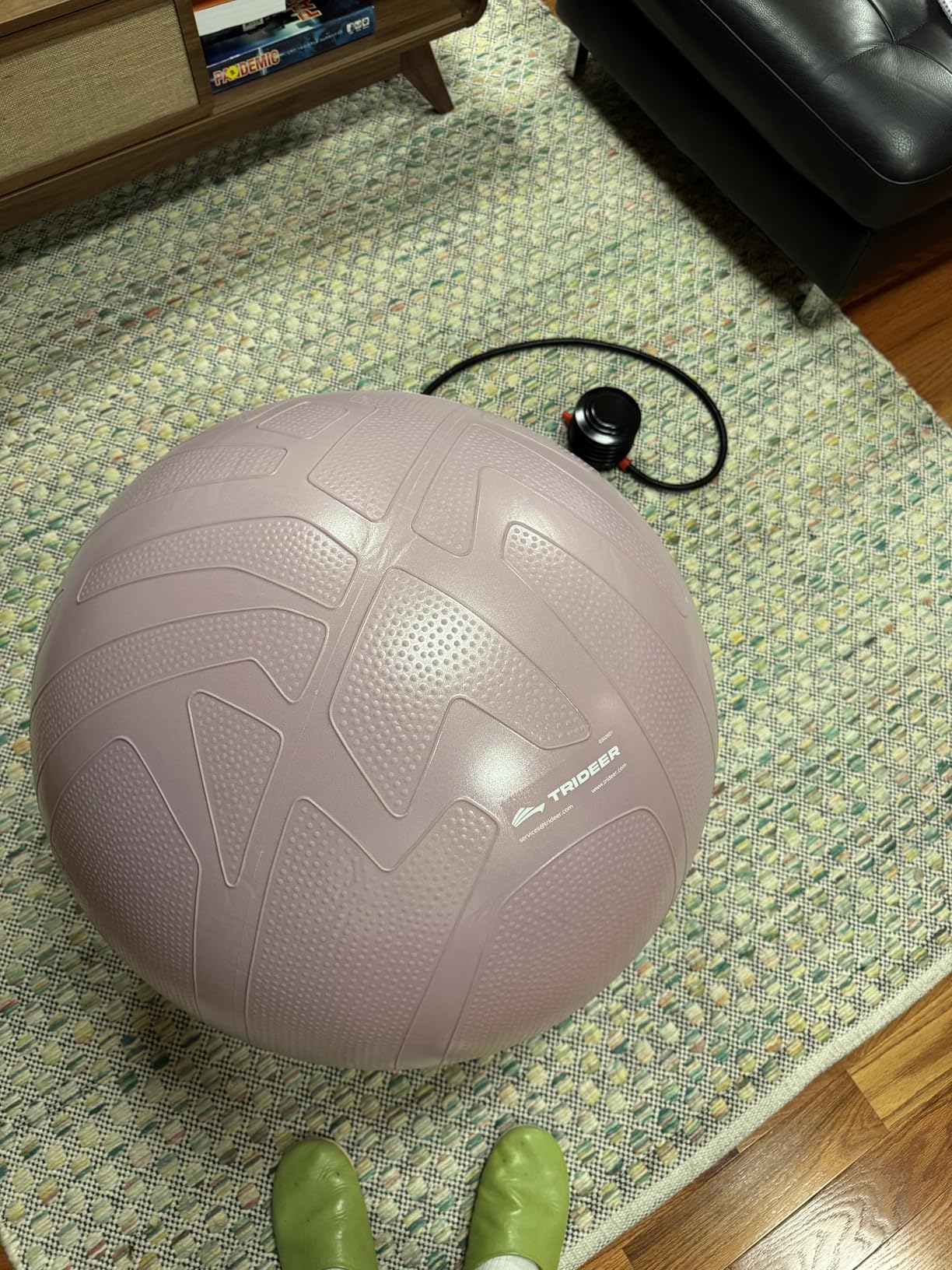Trideer Pregnancy Birthing Ball, 1.7mm Extra Thick Yoga Ball for Maternity, Labor, Physio, Recovery, Exercise Guide & Daily Comfort Tips for All Trimesters, 1000LB Anti-Burst Non-Slip Stability Ball customer photo 1