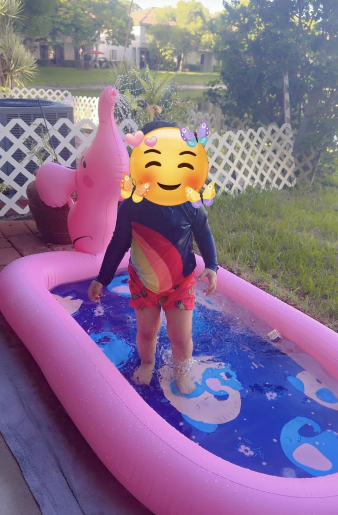 QPAU Splash Pads for Toddlers 1-3, Pink Elephant Toy Splash Pad for Kids, Outdoor Play Mat for Babies, Inflatable Sprinkler Pool for Birthday Girl Gifts 1 Year Old Girl customer photo 1