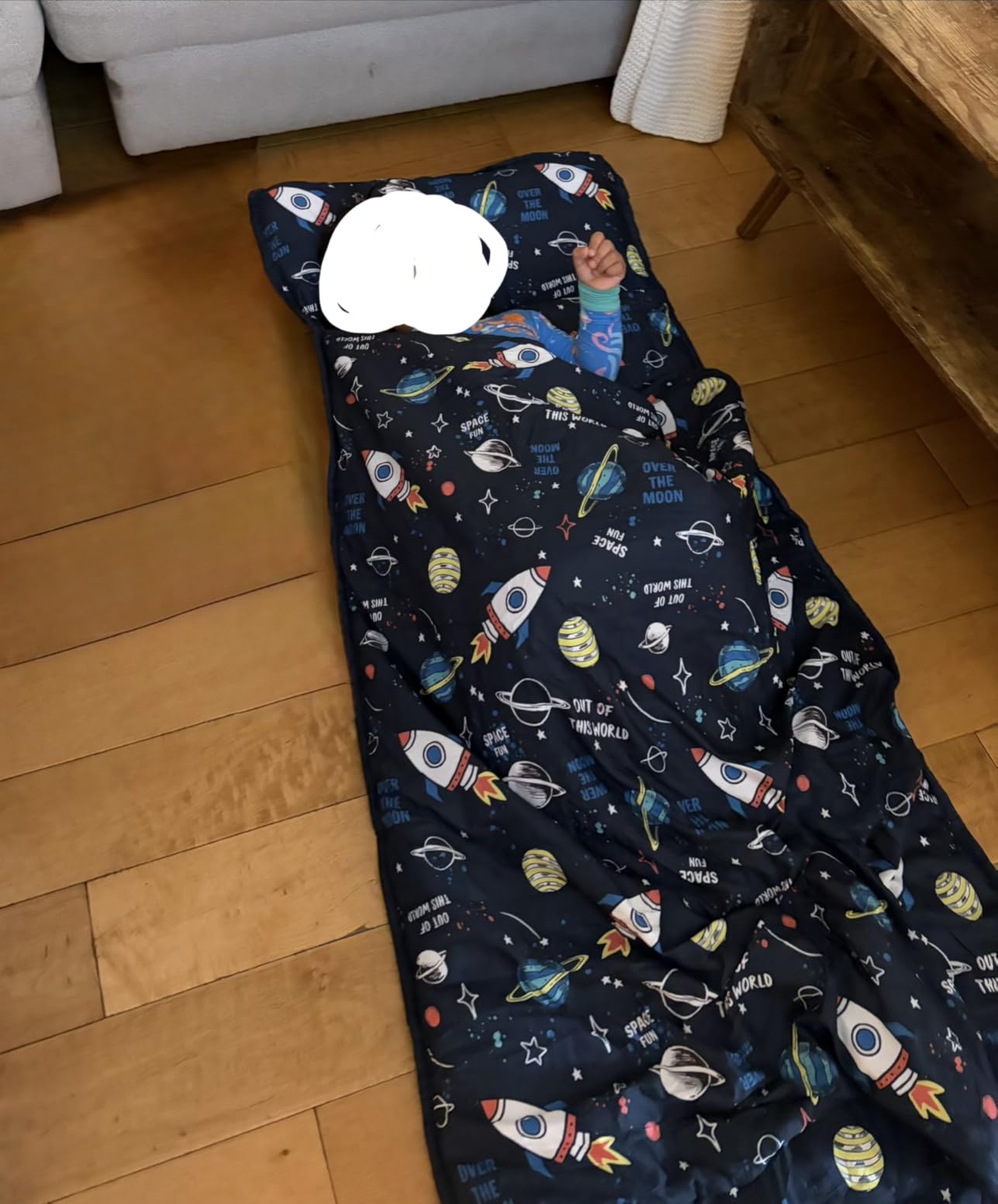 beeweed Toddler Nap Mat, Rollup Design Kid Sleeping Mat with Removable Pillow & Minky Blanket, Toddler Sleeping Bag for Daycare Preschool Travel Camping customer photo 1