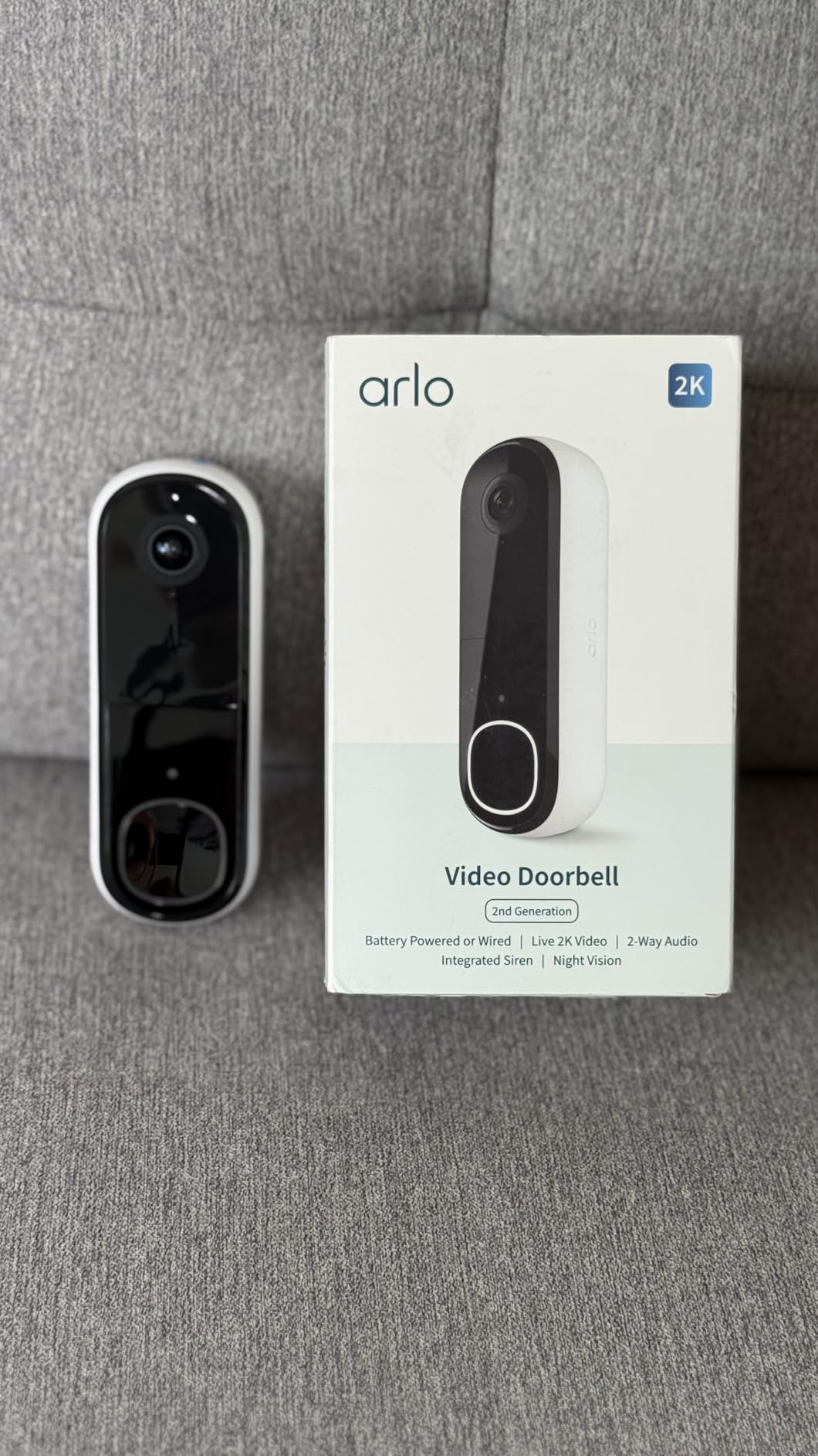 Arlo Video Doorbell 2K (2nd Gen, Latest Release), Wireless or Wired Option, 2-Way Audio, Night Vision, Head to Toe Video View, Package Detection, Person & Vehicle Recognition, 1-Month Secure Plan customer photo 2