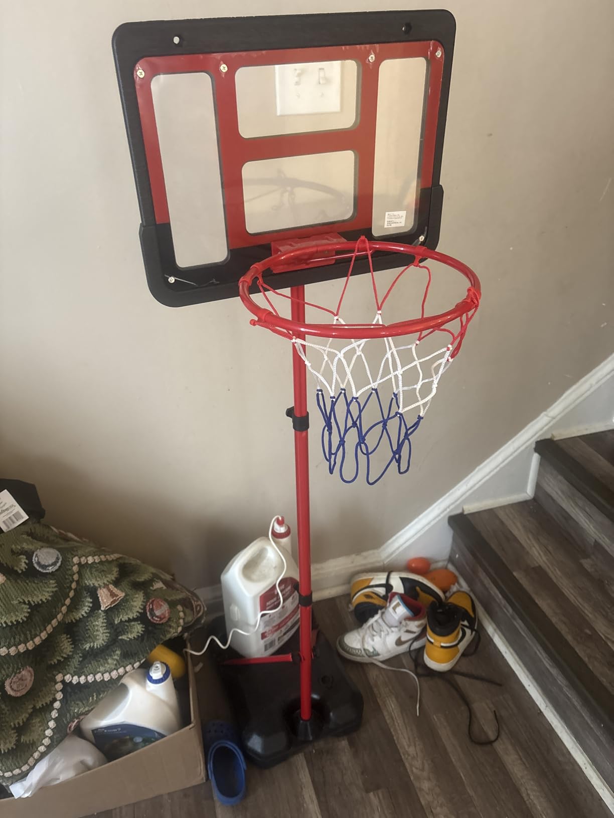 Kids Basketball Hoop with Stand, Adjustable Basketball Set, Toddler Basketball Toys for Boys Age 3-8, Indoor Outdoor Backyard Sport Game Gifts customer photo 2