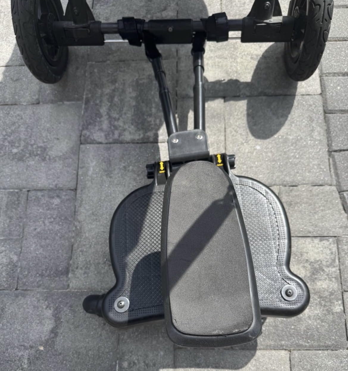 2026 New-Universal Stroller Board with Detachable Seat, 2in1 Sit and Stand Stroller Connectors for Most Strollers, Holds Children Up to 55 LBs Stroller Standing Board (Black) customer photo 1