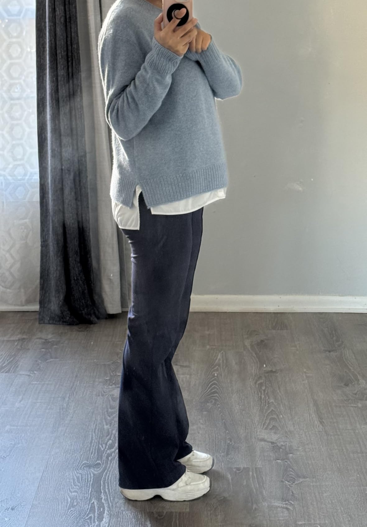 IUGA Soft Maternity Pants with Pockets Maternity Leggings for Work Pregnancy Stretchy Maternity Clothes Over The Belly customer photo 2