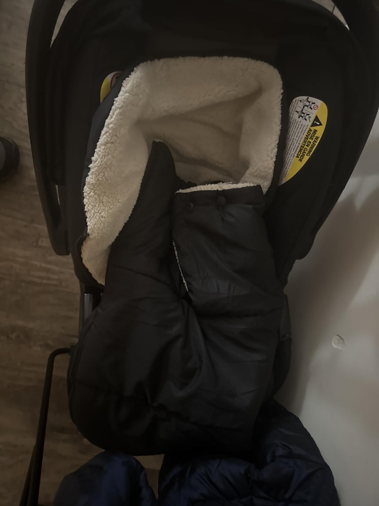 Orzbow Winter Carseat Cover for Baby | Infant Car Seat Cover, Waterproof Car Seat Blanket with Adjustable Collar | Warm and Cozy Fleece Carseat Canopy Blanket for Baby Winter Essentials, Black customer photo 1