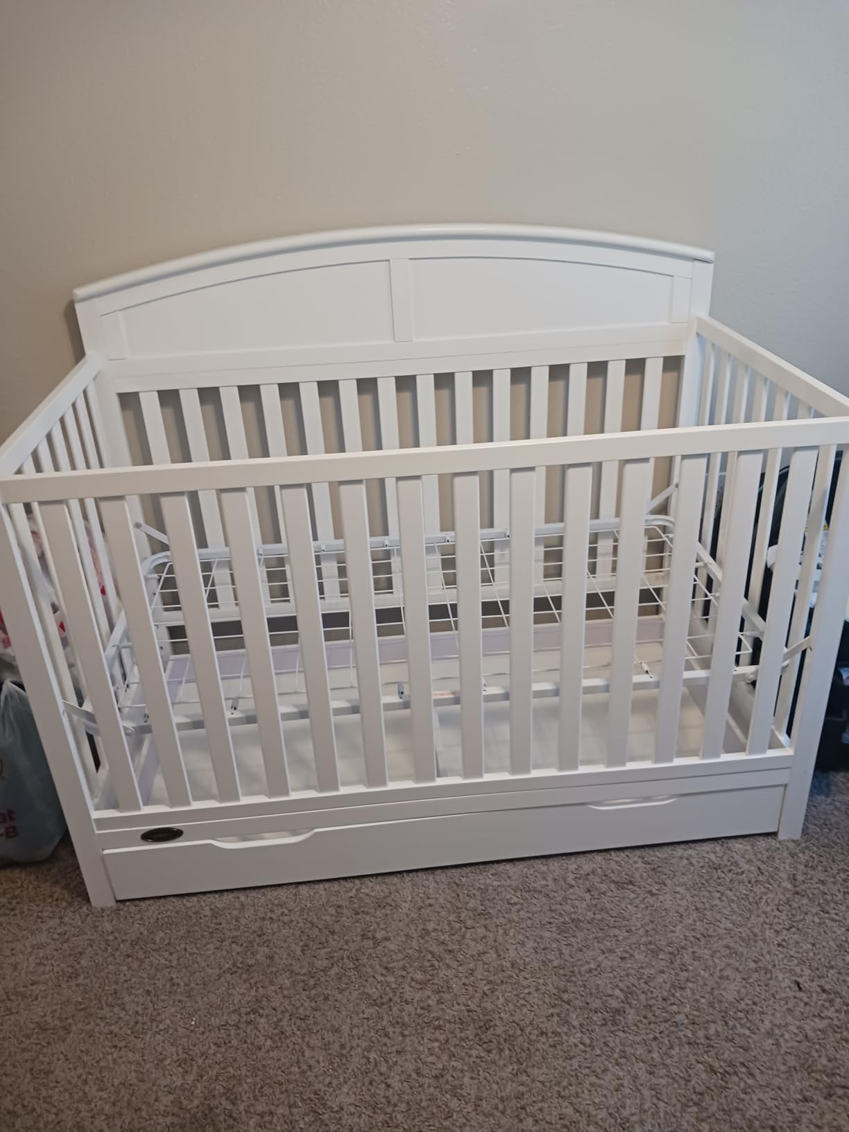 Dream On Me Storybrooke 5-in-1 Convertible Full-Size Crib with Under Drawer, GreenGuard Gold & JPMA Certified, Convert to Toddler, Day & Full-Size Bed (White) customer photo 1