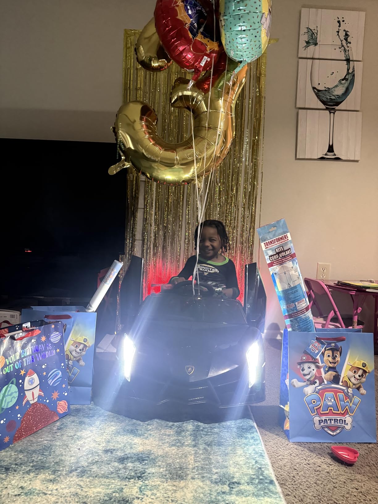 Winado 12V Ride on Car, Electric Vehicle Licensed Lamborghini Veneno for Kids, Battery Powered Car Toy w/Parent Control, Hydraulic Doors, 3 Speeds, LED Headlights, Horn, Engine Sounds - Black customer photo 1