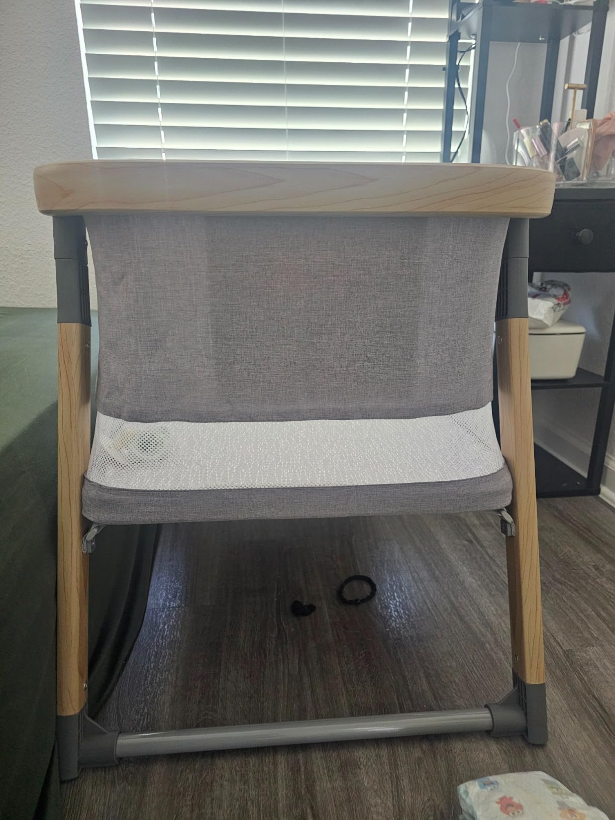 Boppy Portable Baby Bassinet - Lightweight, Low, Fold-Flat Travel Bassinet with Mesh Sides, Anti-Tilt, 2 Custom Fitted Mattress Covers & No Assembly - Gray Pickup Sticks customer photo 1