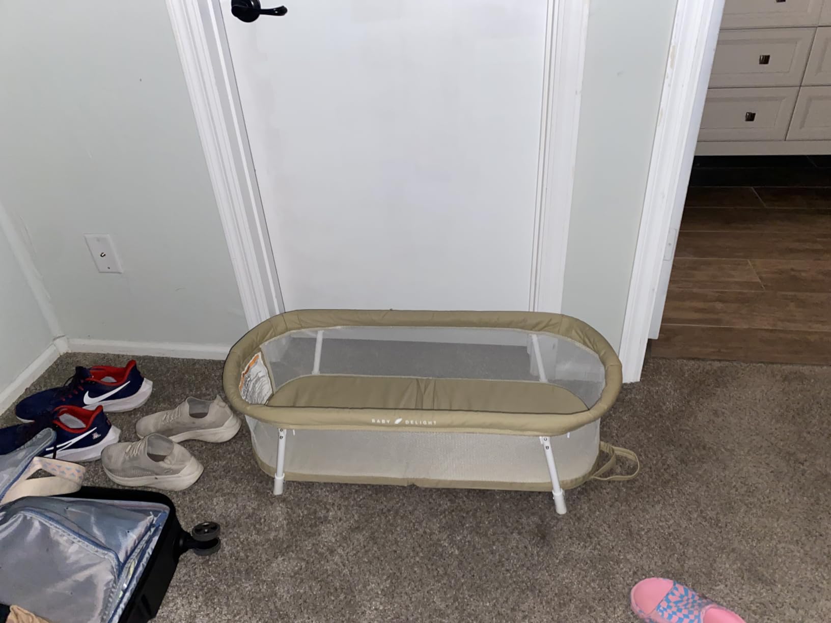 Baby Delight Snuggle Nest Bassinet, Portable Baby Bed, for Infants 0 - 5 Months, Charcoal Tweed customer photo 2